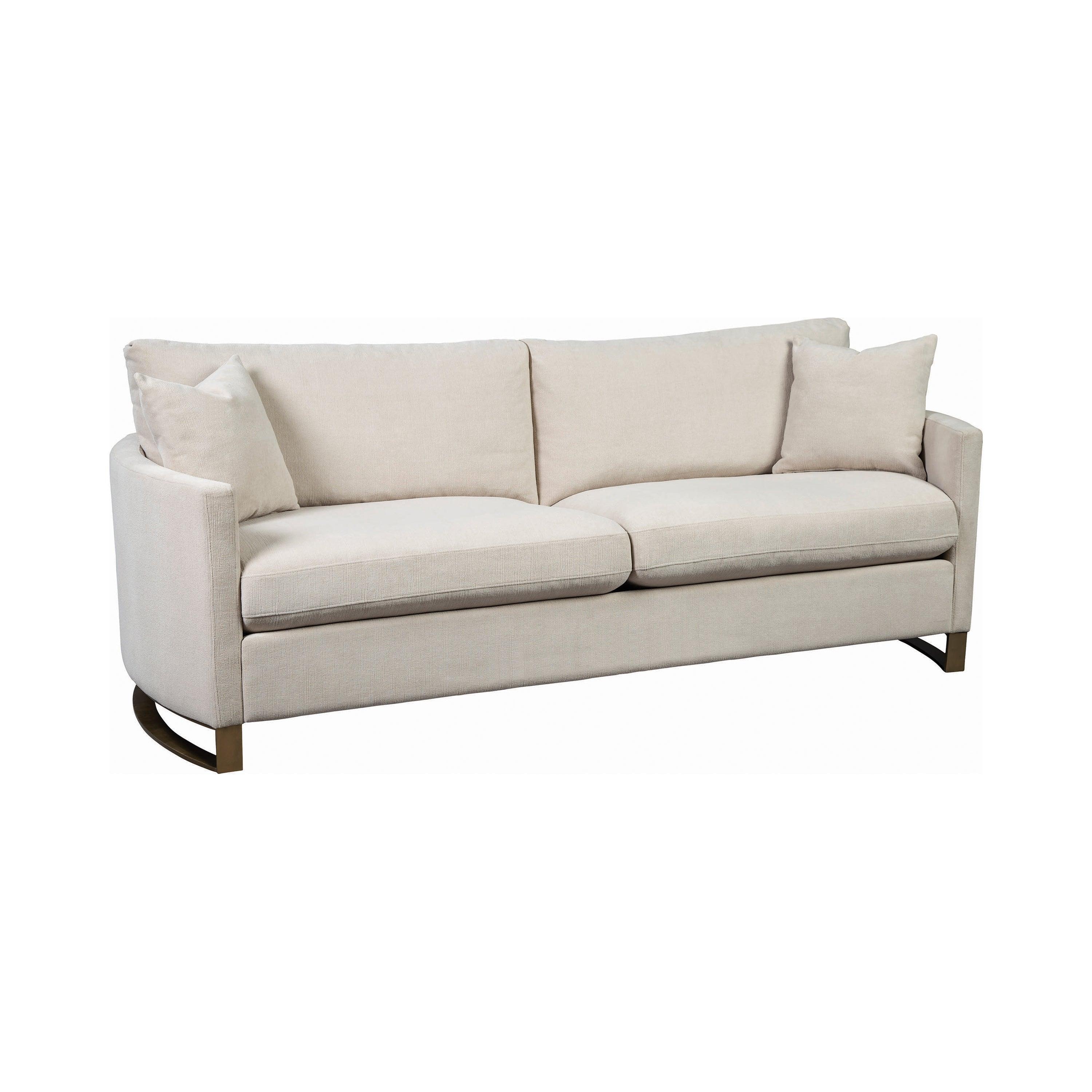 Corliss Upholstered Arched Arms Loveseat Beige - Image 3