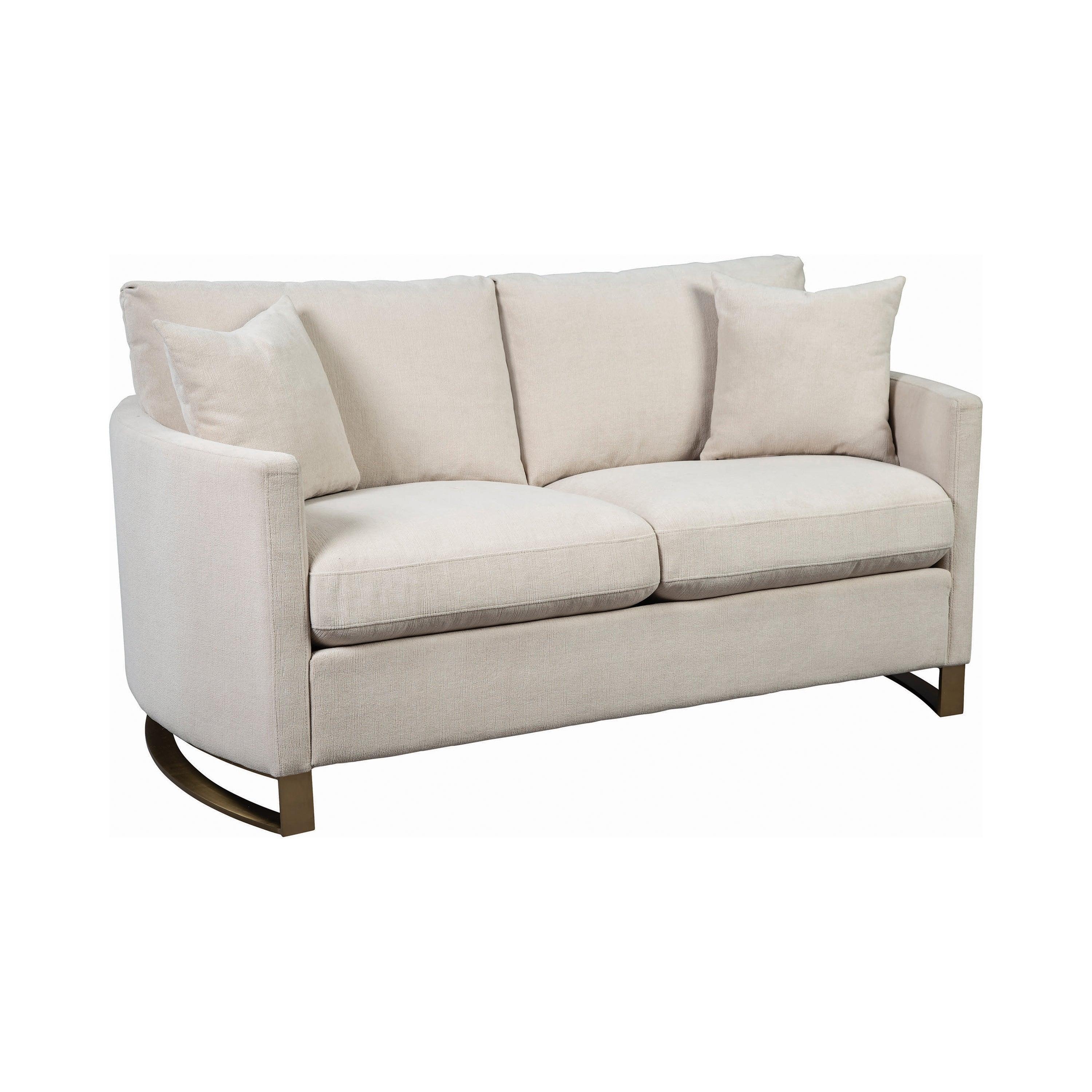 Corliss Upholstered Arched Arms Loveseat Beige - Image 2