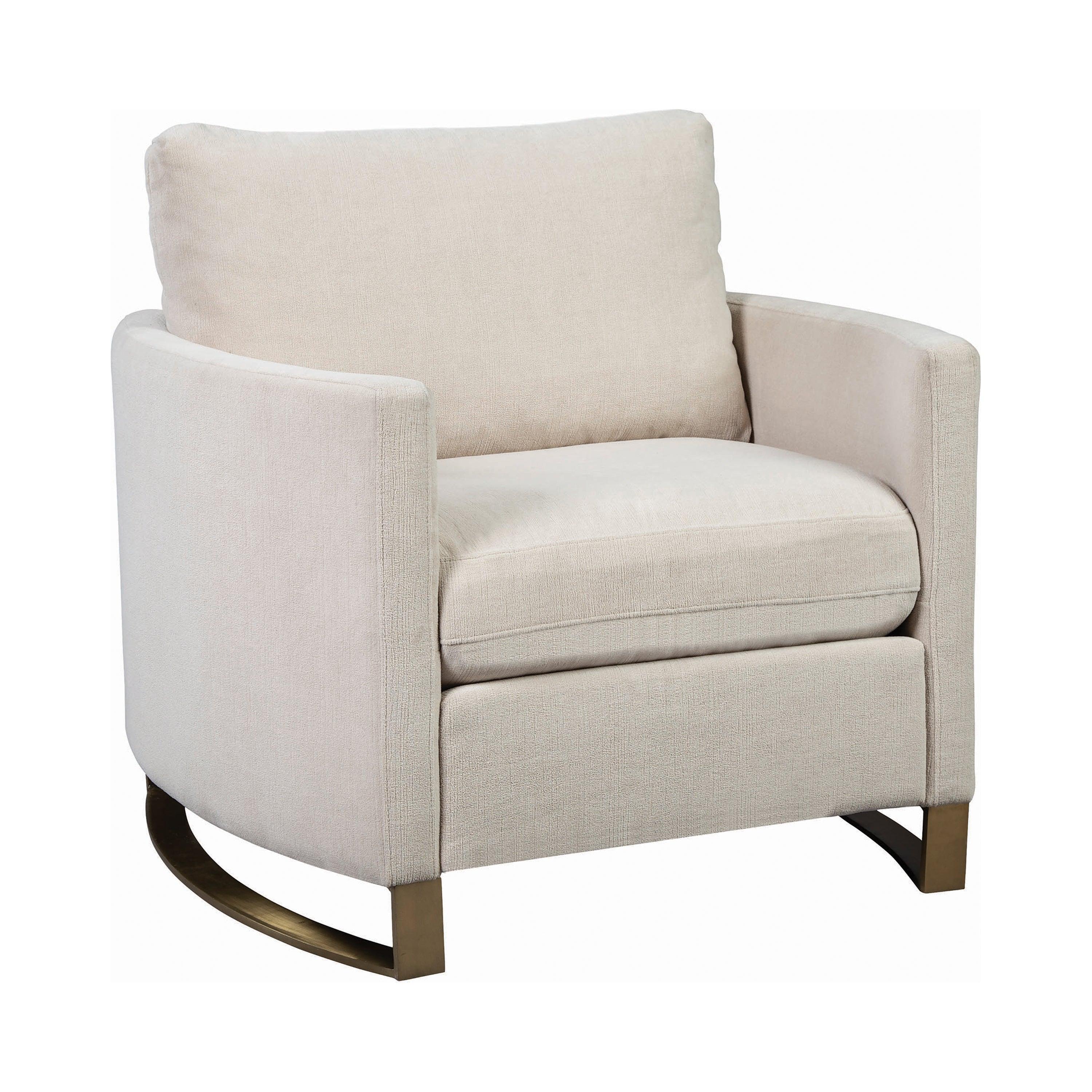 Corliss Upholstered Arched Arms Chair Beige - Image 2