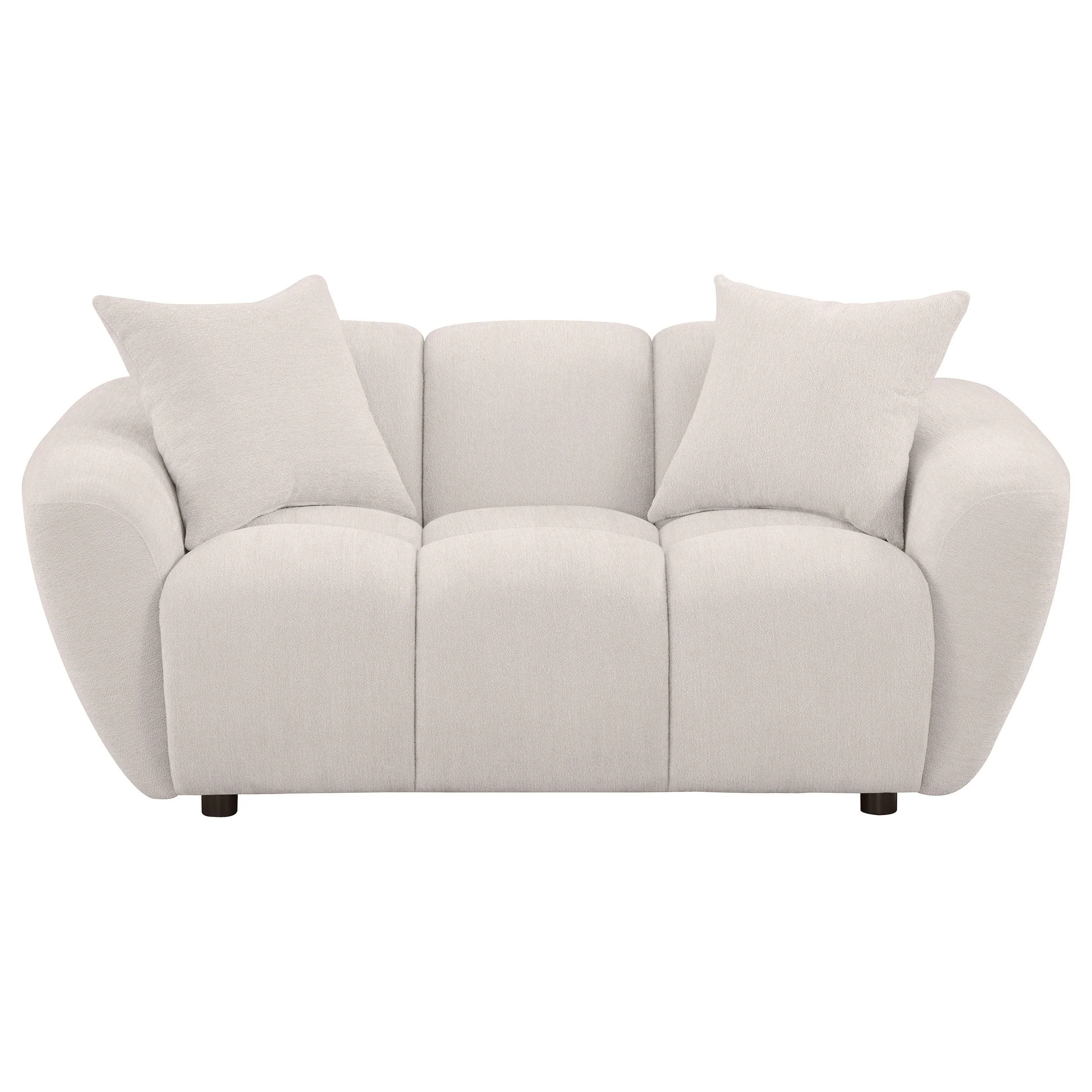 Destino Chenille Upholstered Splayed Arm Loveseat Greige - Image 2
