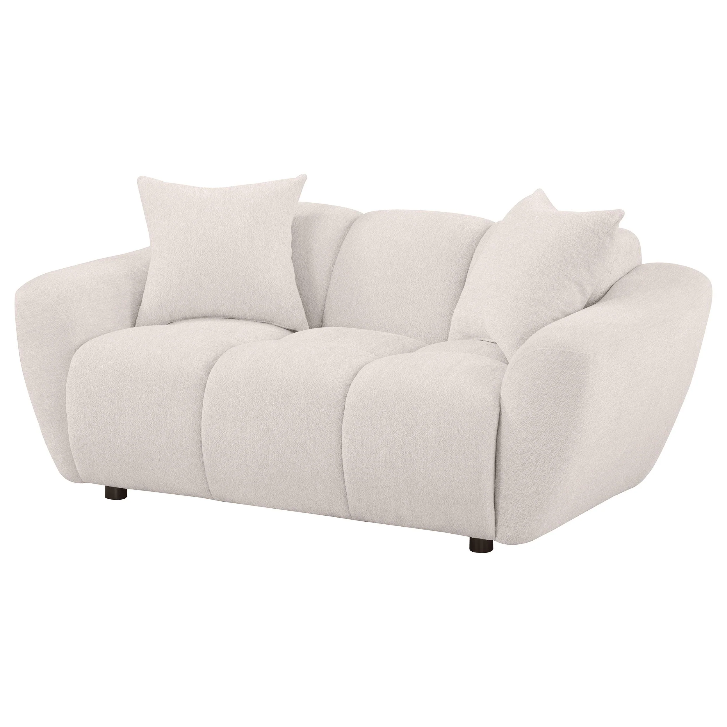 Destino Chenille Upholstered Splayed Arm Loveseat Greige - Image 3