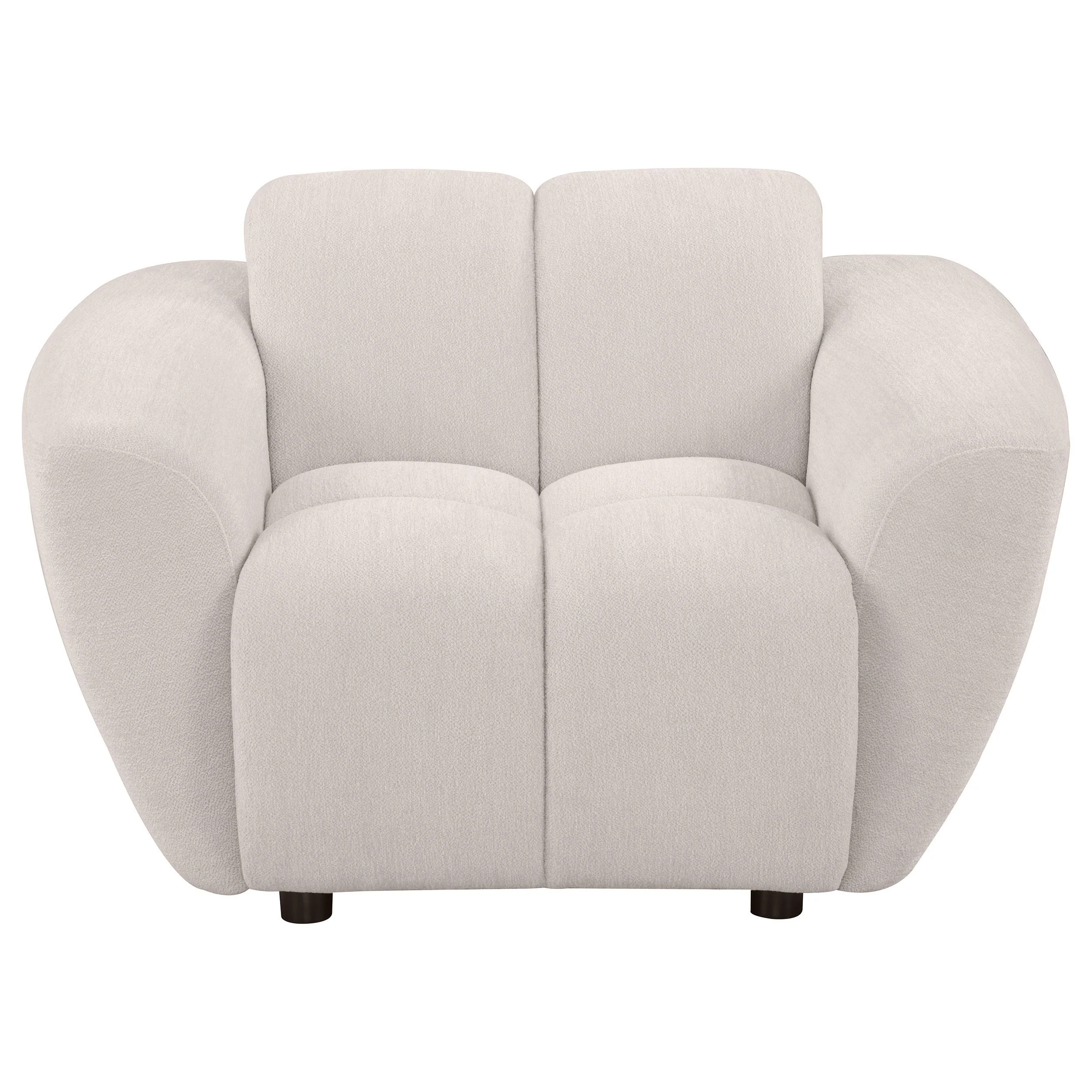 Destino Chenille Upholstered Splayed Arm Accent Chair Greige - Image 2