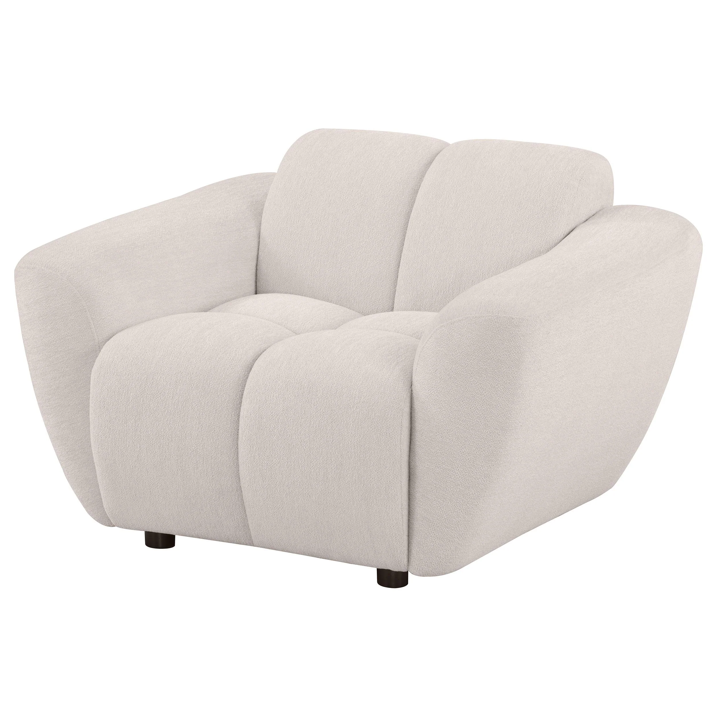 Destino Chenille Upholstered Splayed Arm Accent Chair Greige - Image 3