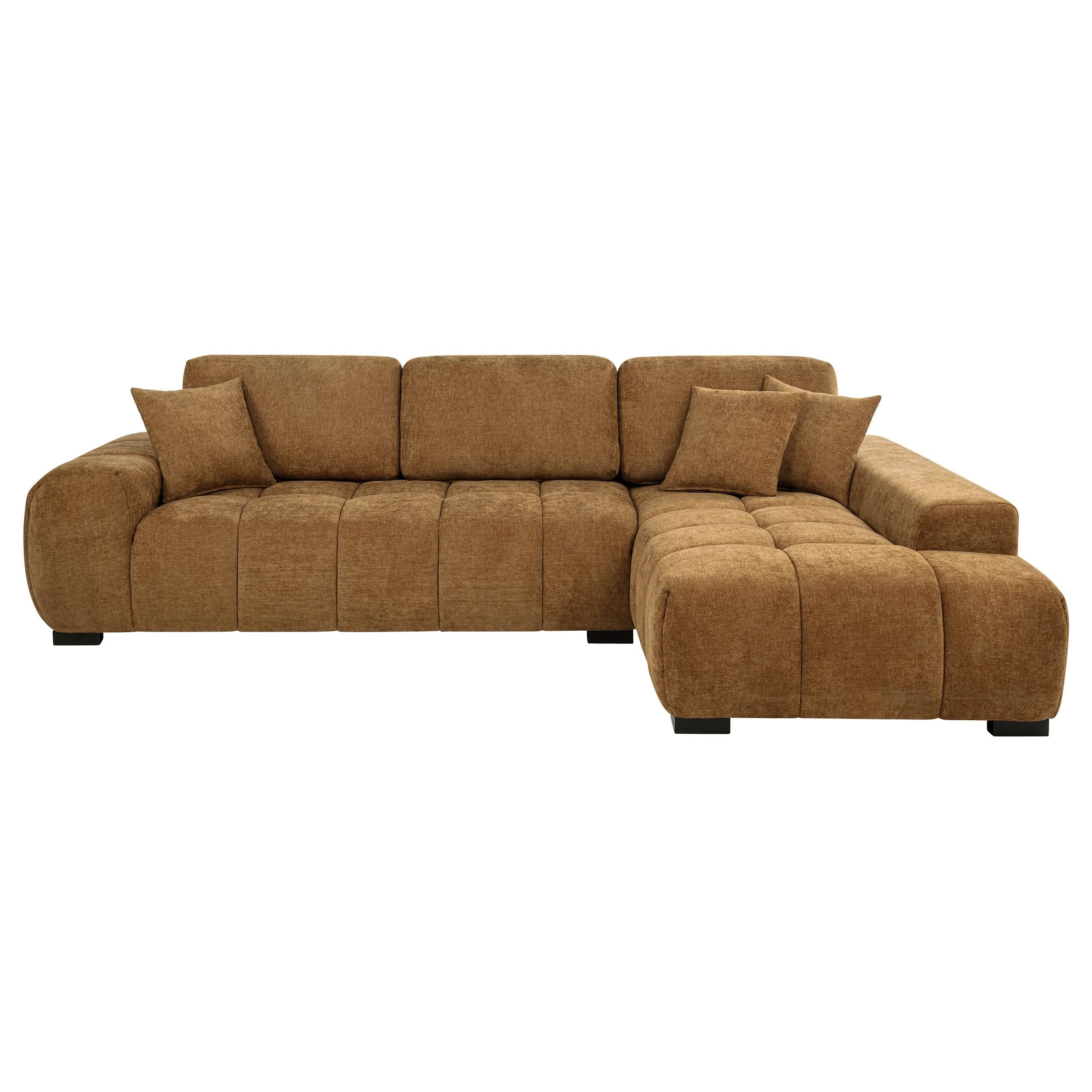 Octavia Fabric Upholstered Sectional Chaise Sofa Amber - Image 2