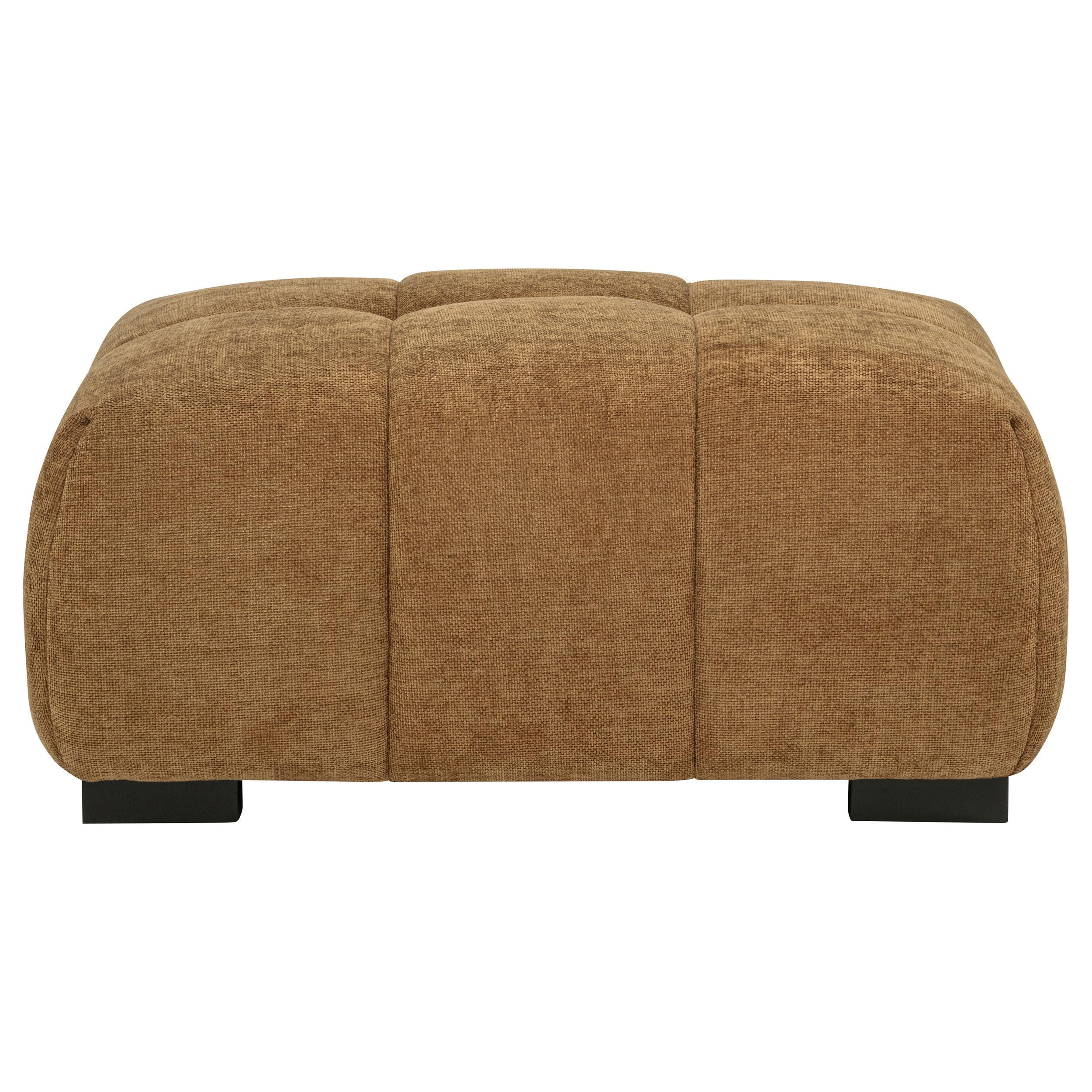 Octavia Fabric Upholstered Rectangular Ottoman Amber - Image 2
