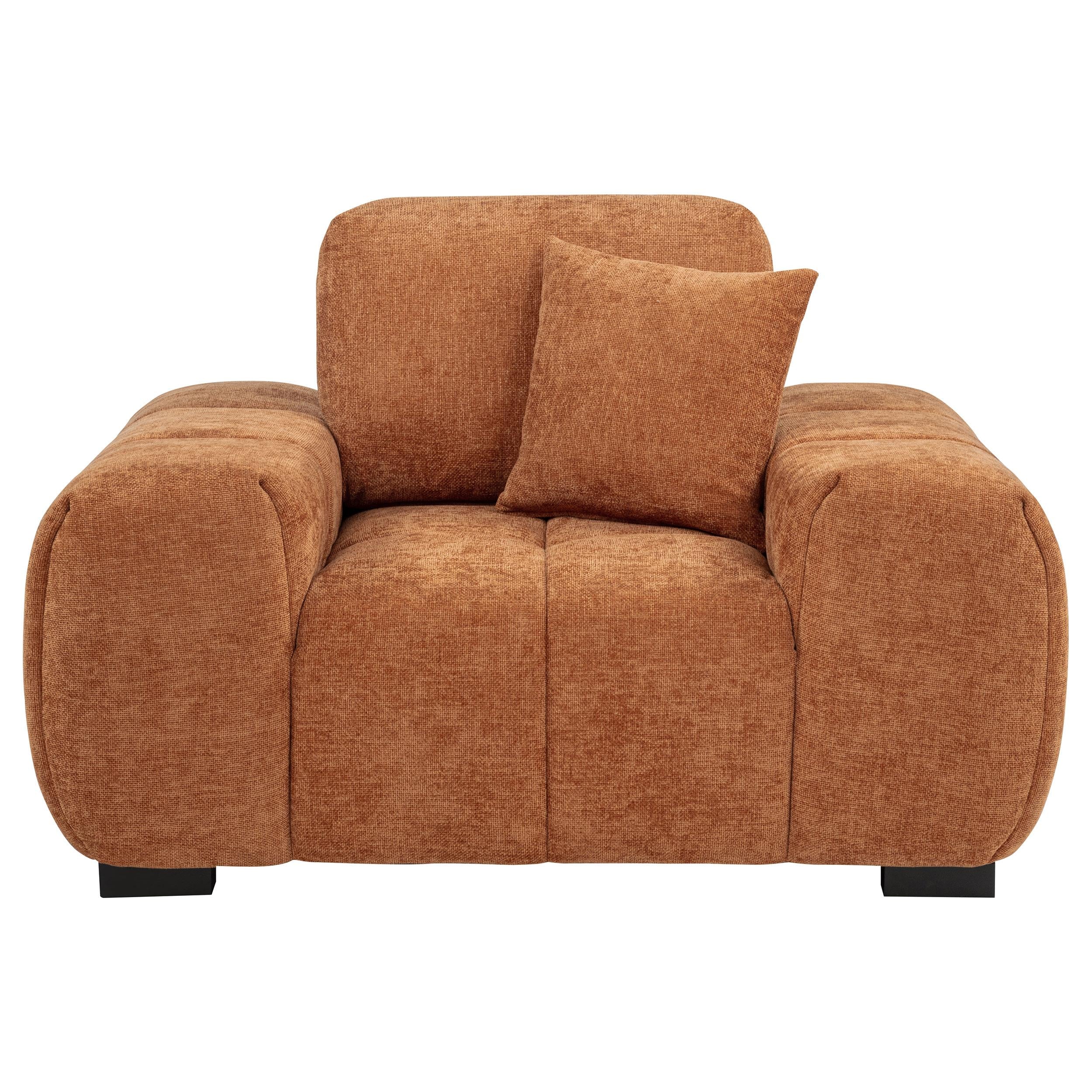 Octavia Fabric Upholstered Track Arm Accent Chair Orange - Image 2