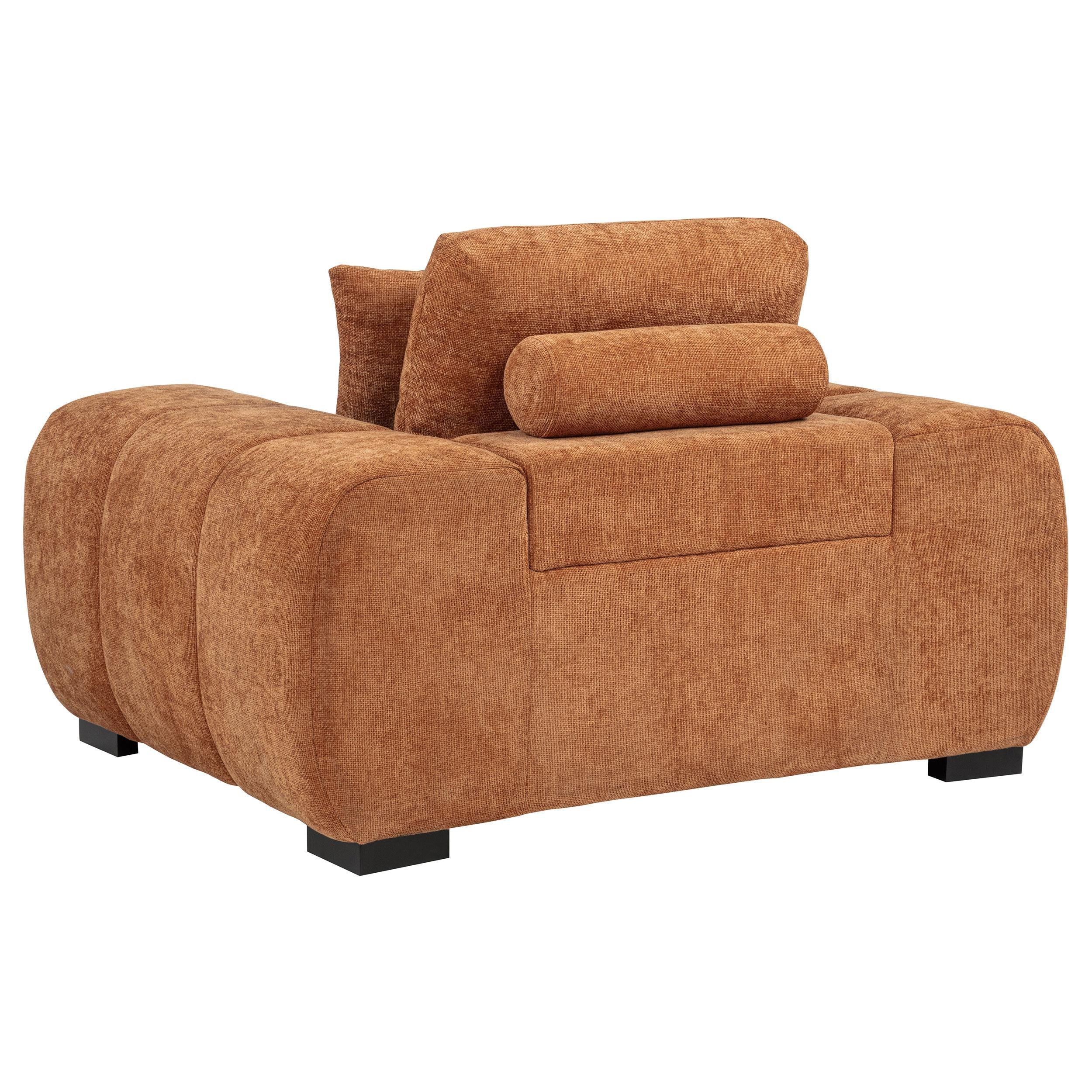 Octavia Fabric Upholstered Track Arm Accent Chair Orange - Image 3