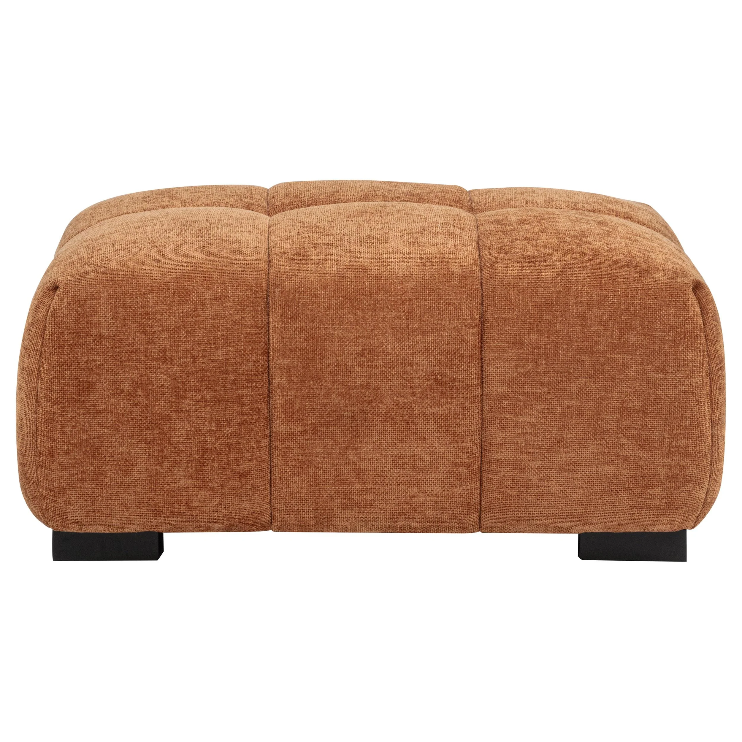 Octavia Fabric Upholstered Rectangular Ottoman Orange - Image 2