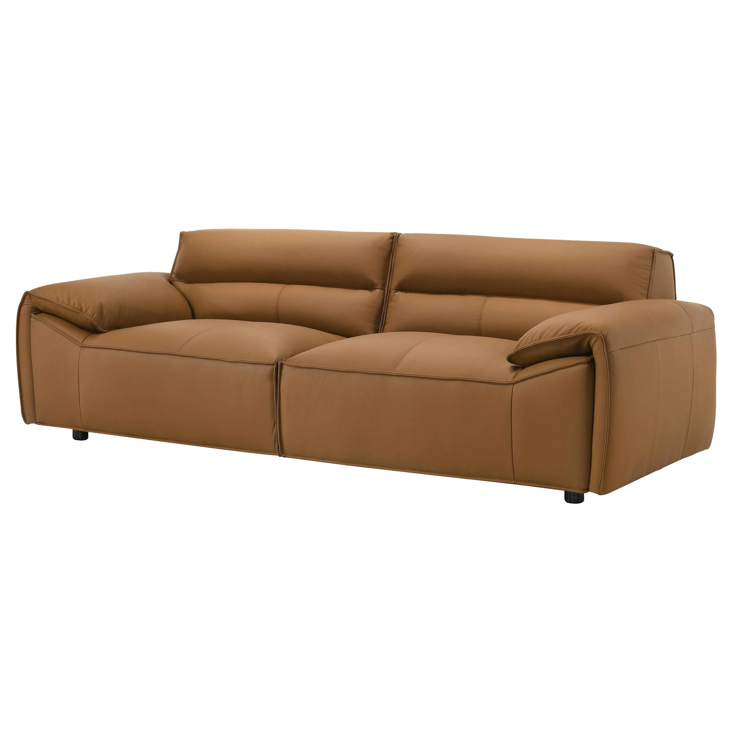 Buxton Top Grain Leather Upholstered Sofa Orange - Image 3