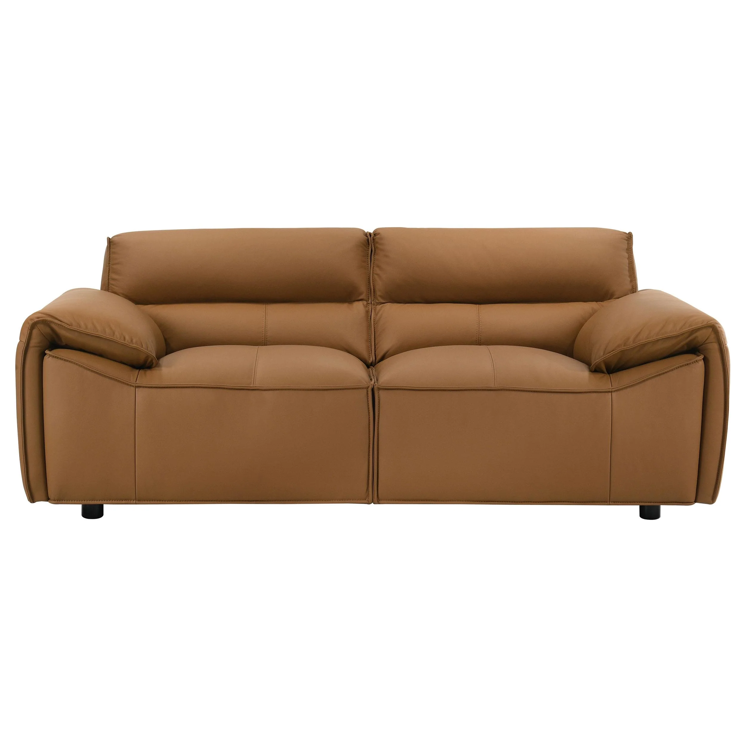 Buxton Top Grain Leather Upholstered Loveseat Orange - Image 2