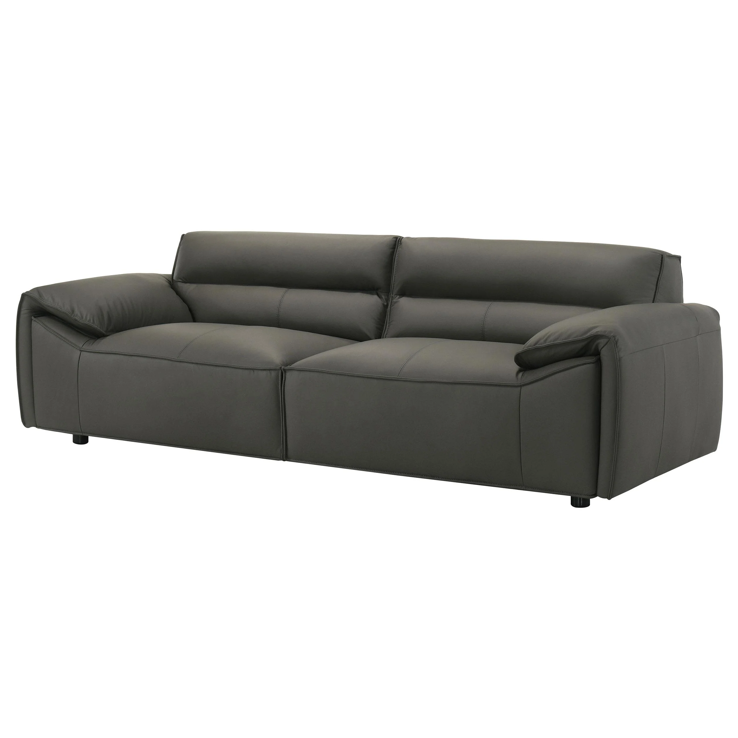Buxton Top Grain Leather Upholstered Sofa Graphite - Image 3
