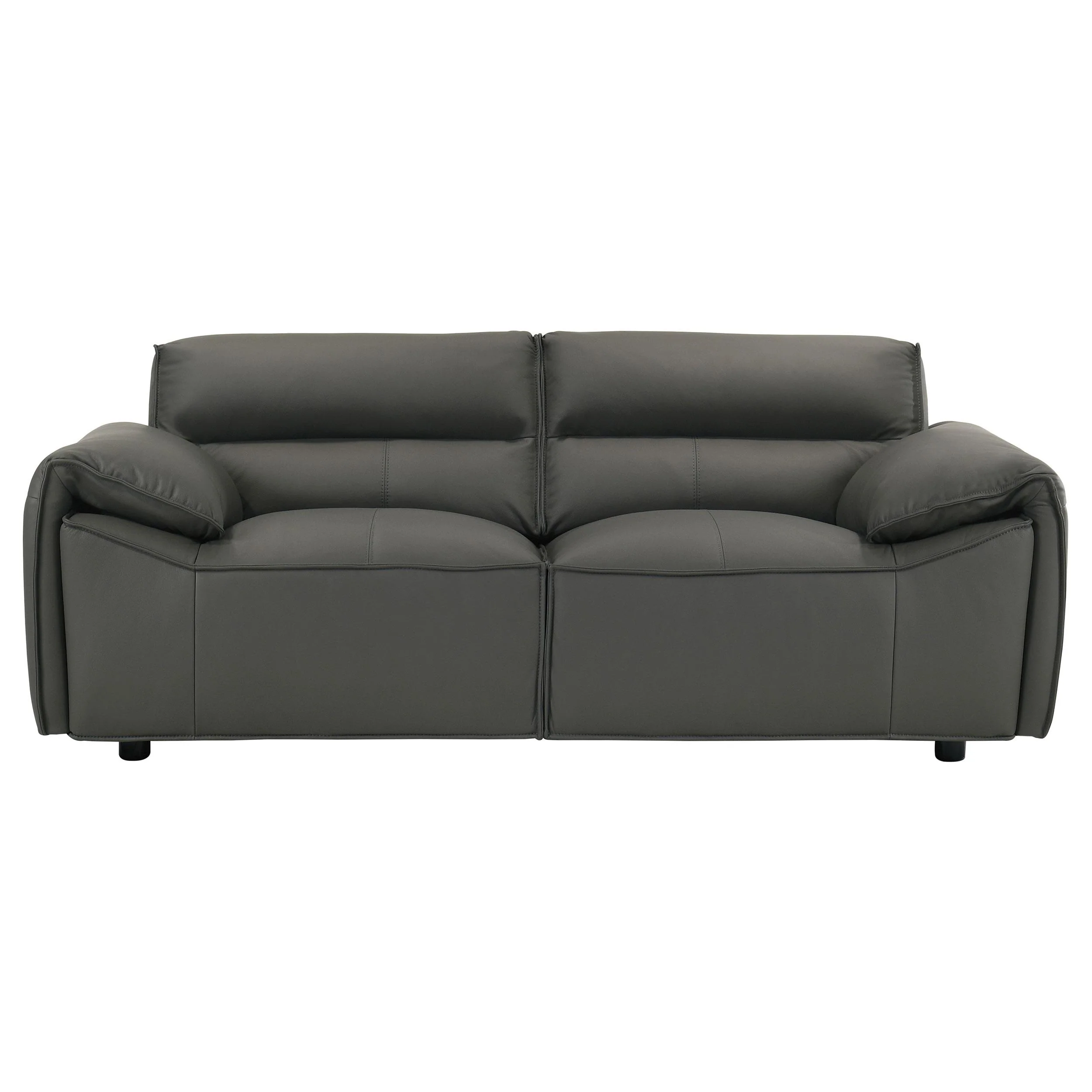 Buxton Top Grain Leather Upholstered Loveseat Graphite - Image 2
