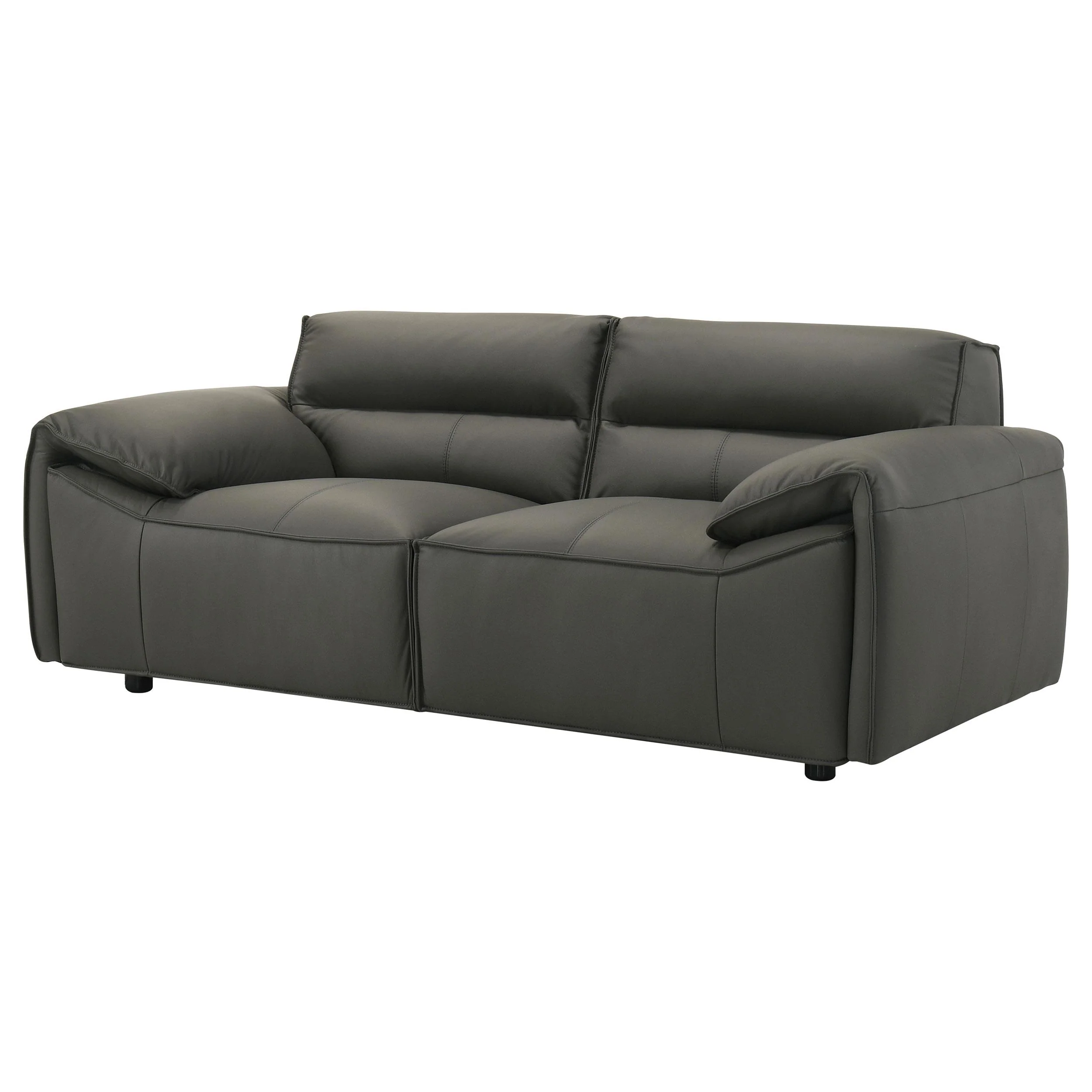 Buxton Top Grain Leather Upholstered Loveseat Graphite - Image 3