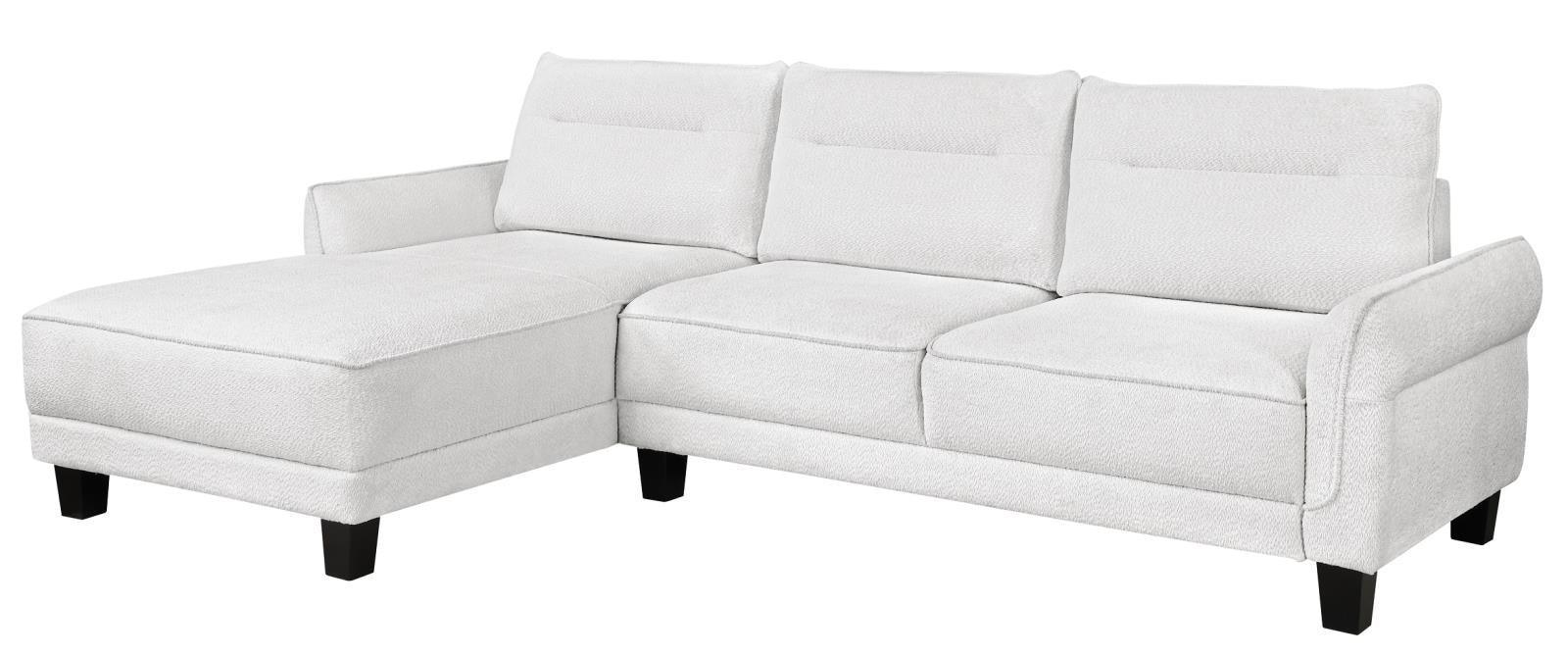 Caspian Upholstered Curved Arms Sectional Sofa White Black - Image 1