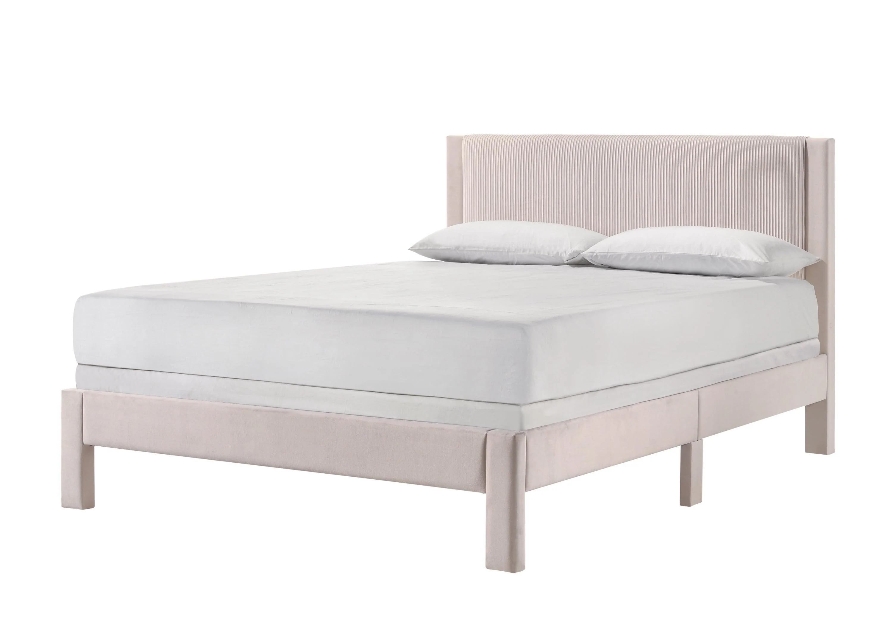 Lucia Pink Upholstered Platform Full Bed - Image 2
