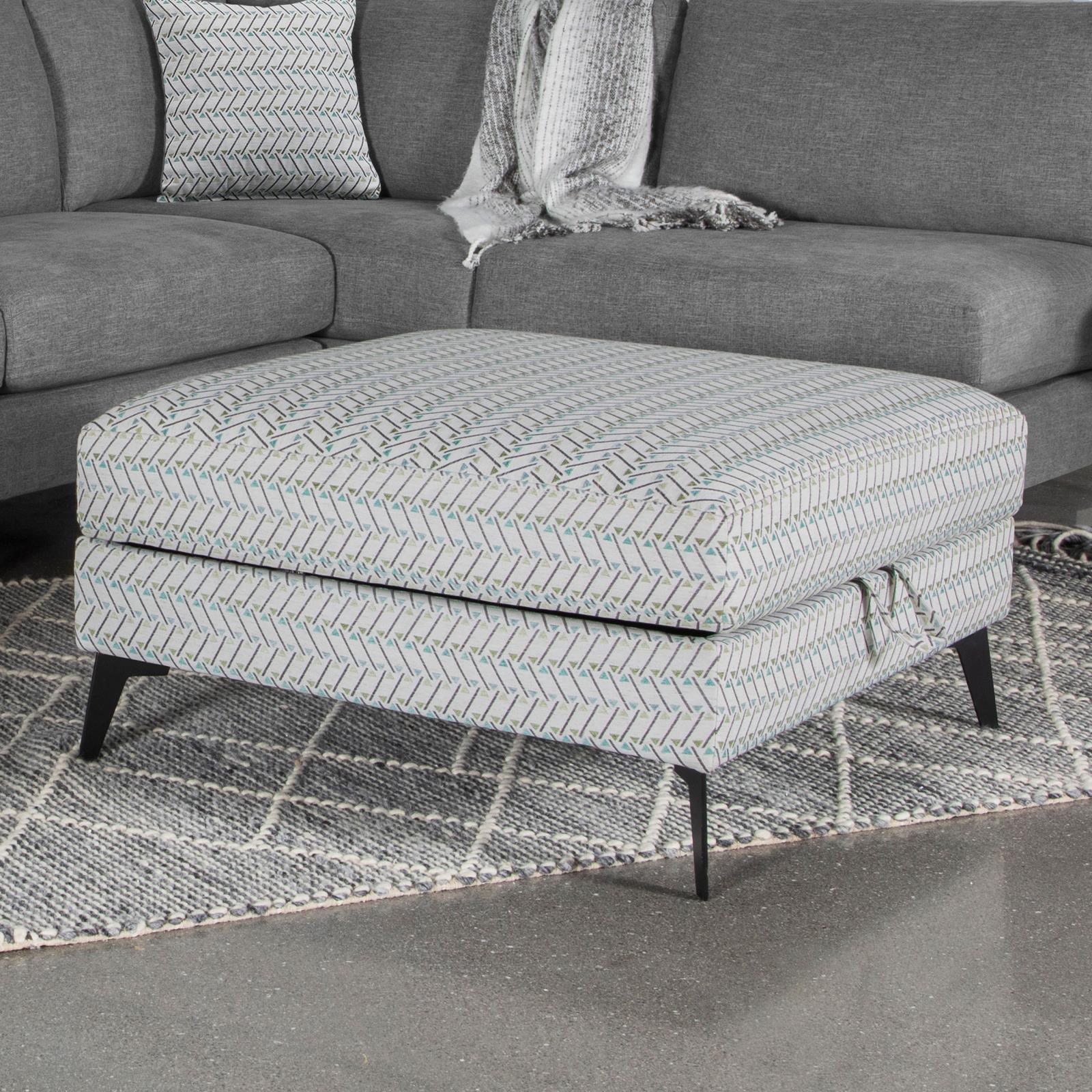 Clint Upholstered Ottoman With Tapered Legs Multi color - Image 1