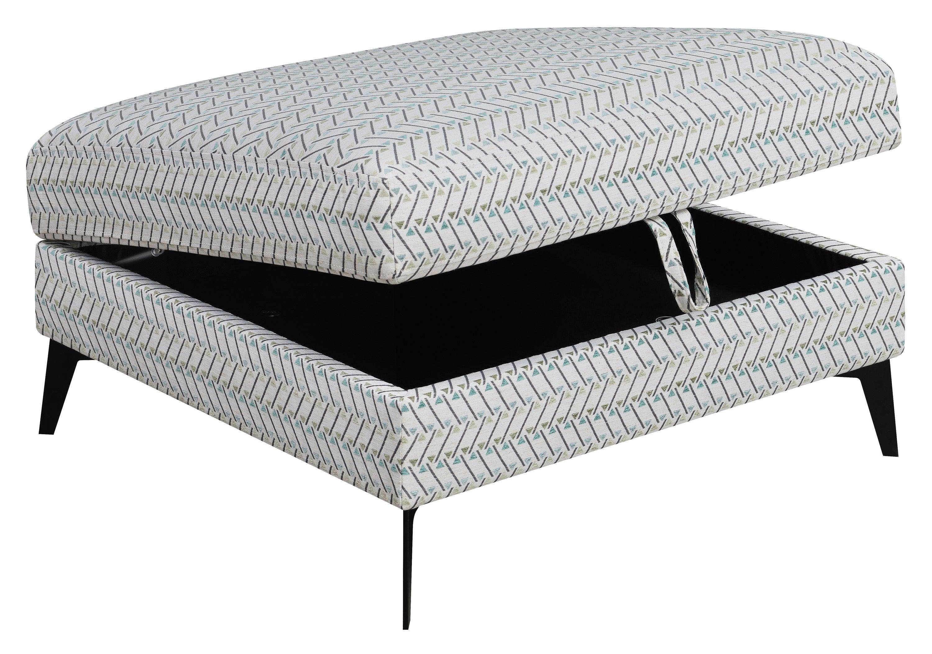 Clint Upholstered Ottoman With Tapered Legs Multi color - Image 3