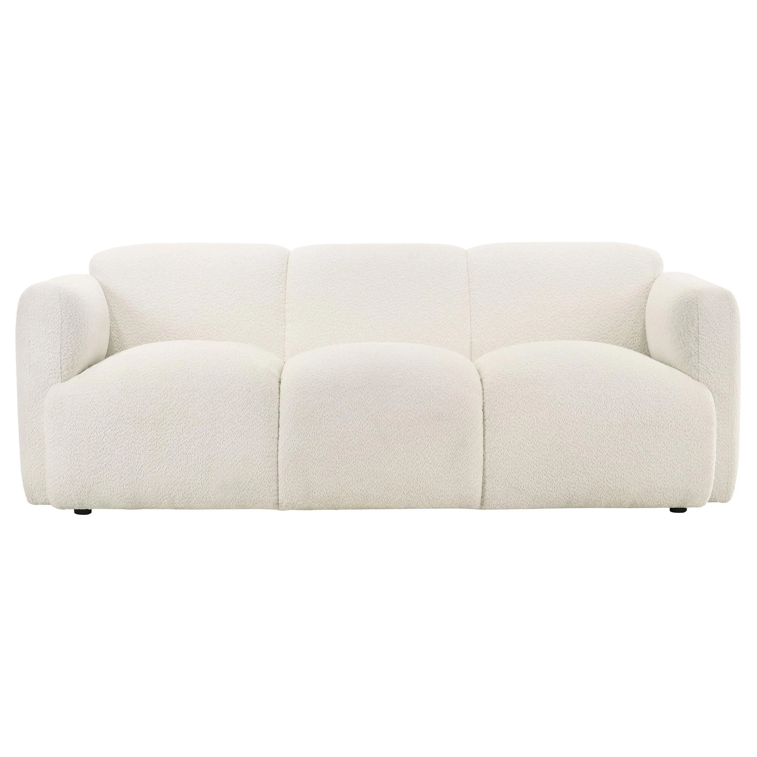 Dorset 3-piece Upholstered Round Track Arm Sofa Set White - Image 3