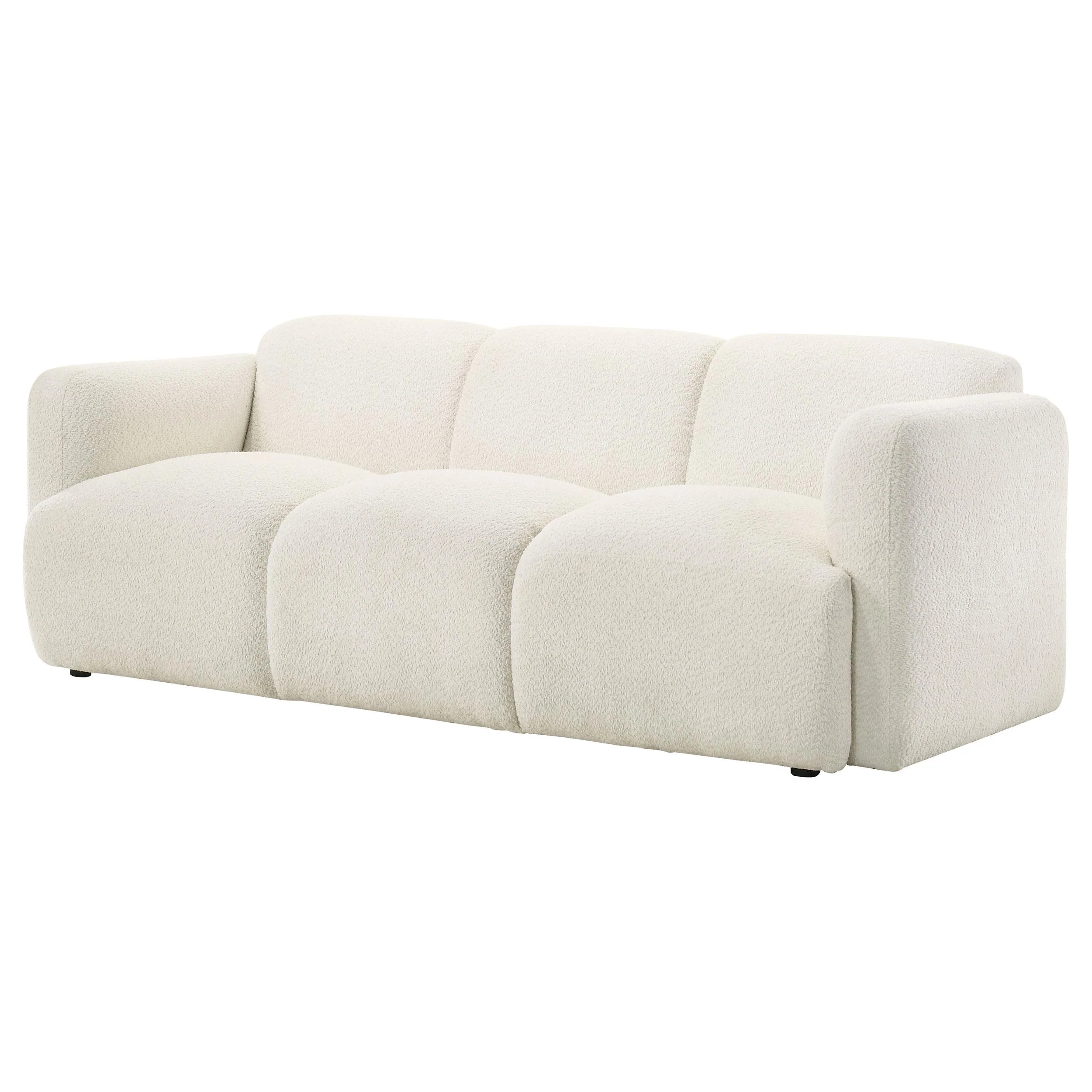 Dorset Fabric Upholstered Round Track Arm Sofa White - Image 3