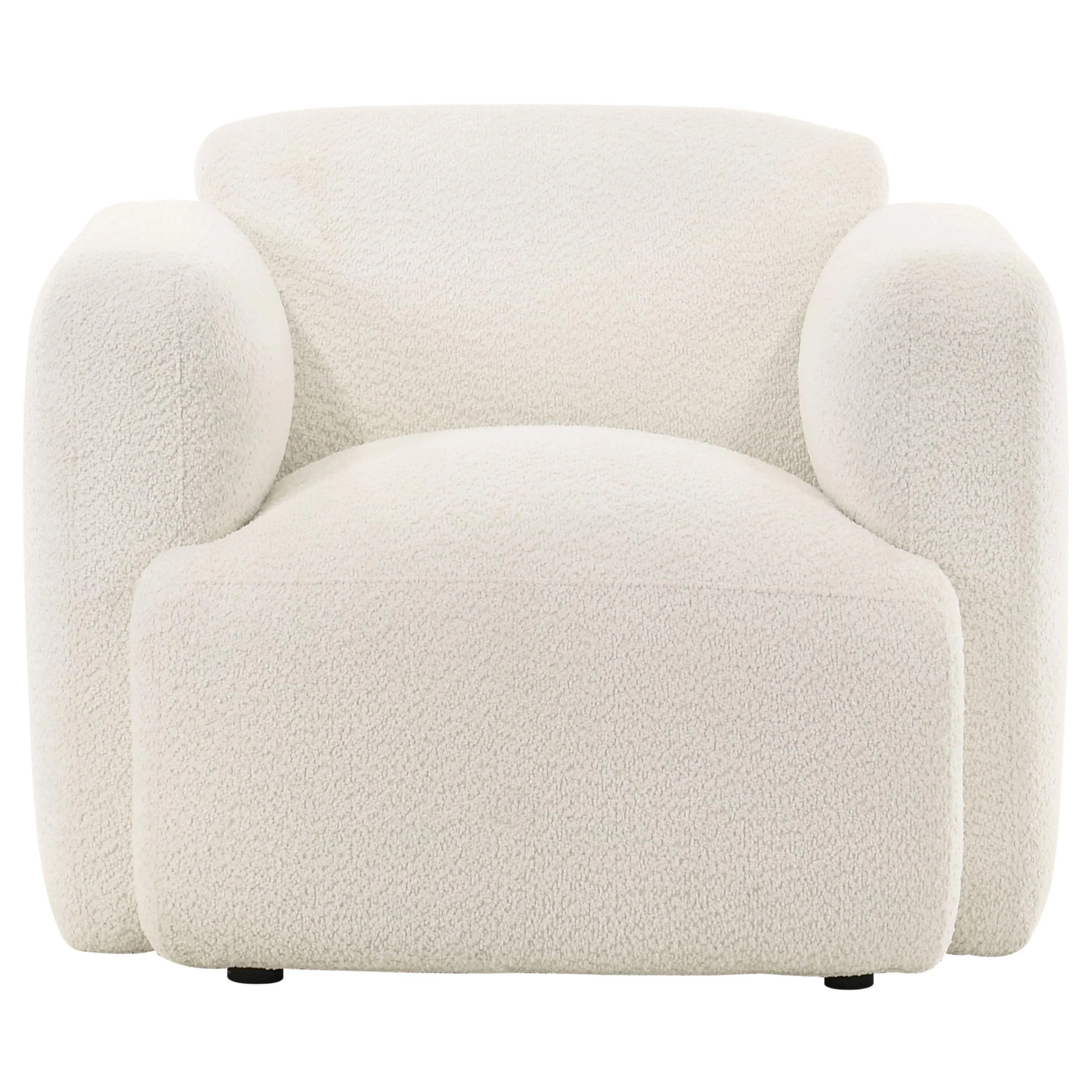 Dorset Fabric Upholstered Round Track Arm Accent Chair White - Image 2