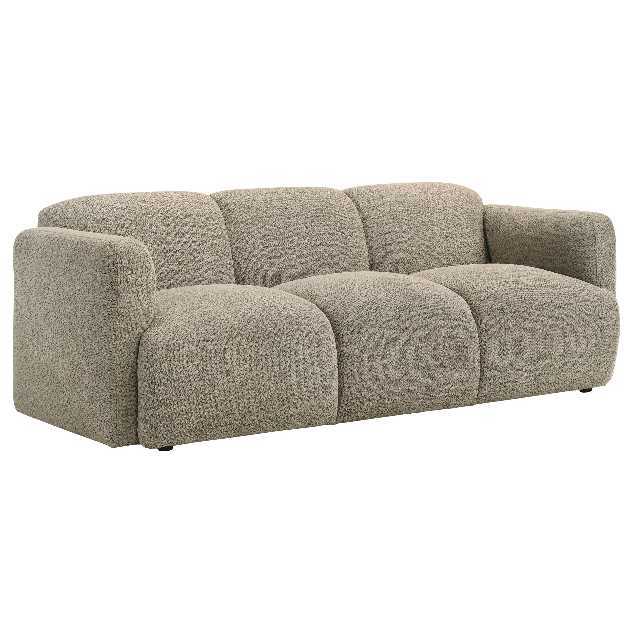 Dorset 2-piece Upholstered Round Track Arm Sofa Set Brown - Image 2