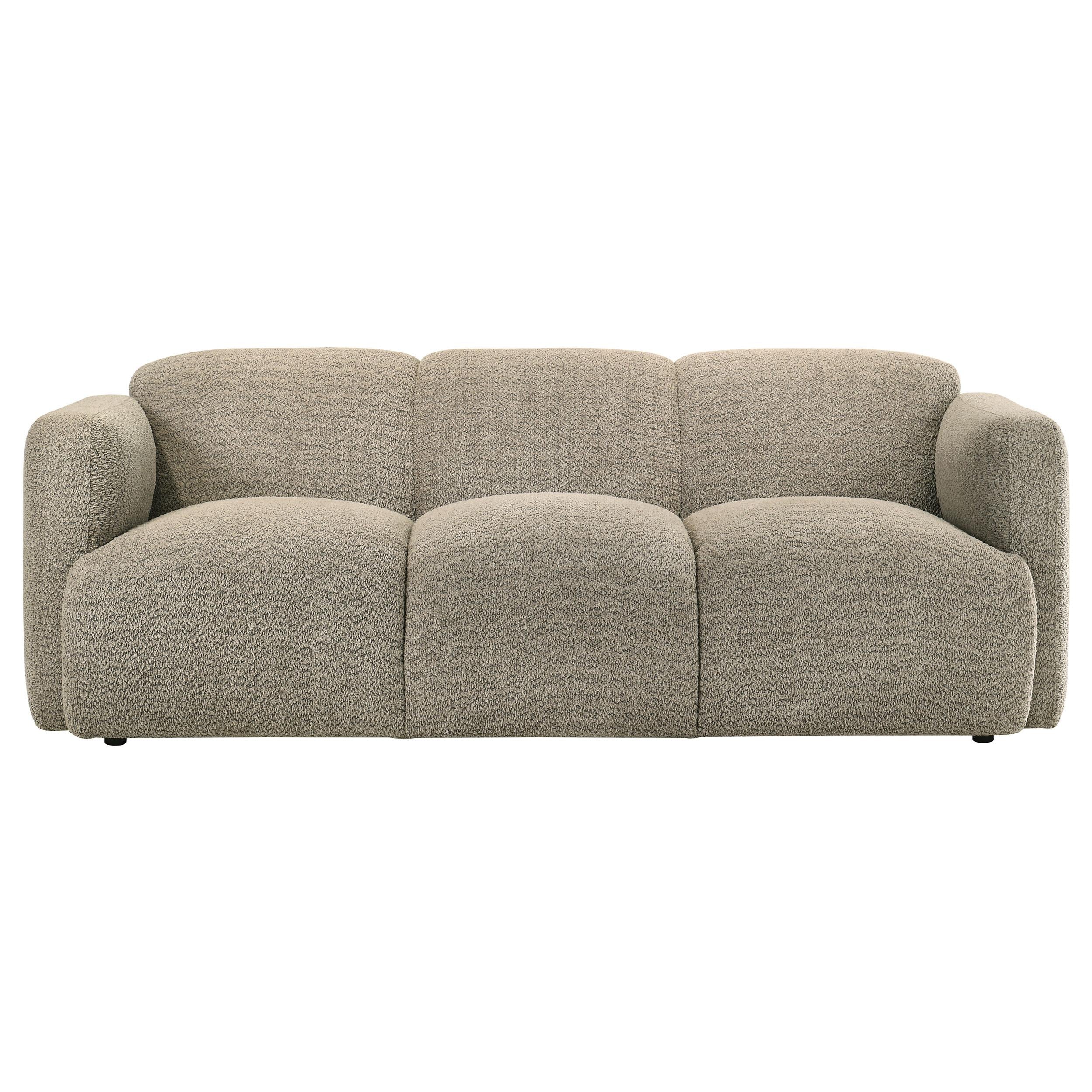 Dorset Fabric Upholstered Round Track Arm Sofa Brown - Image 2