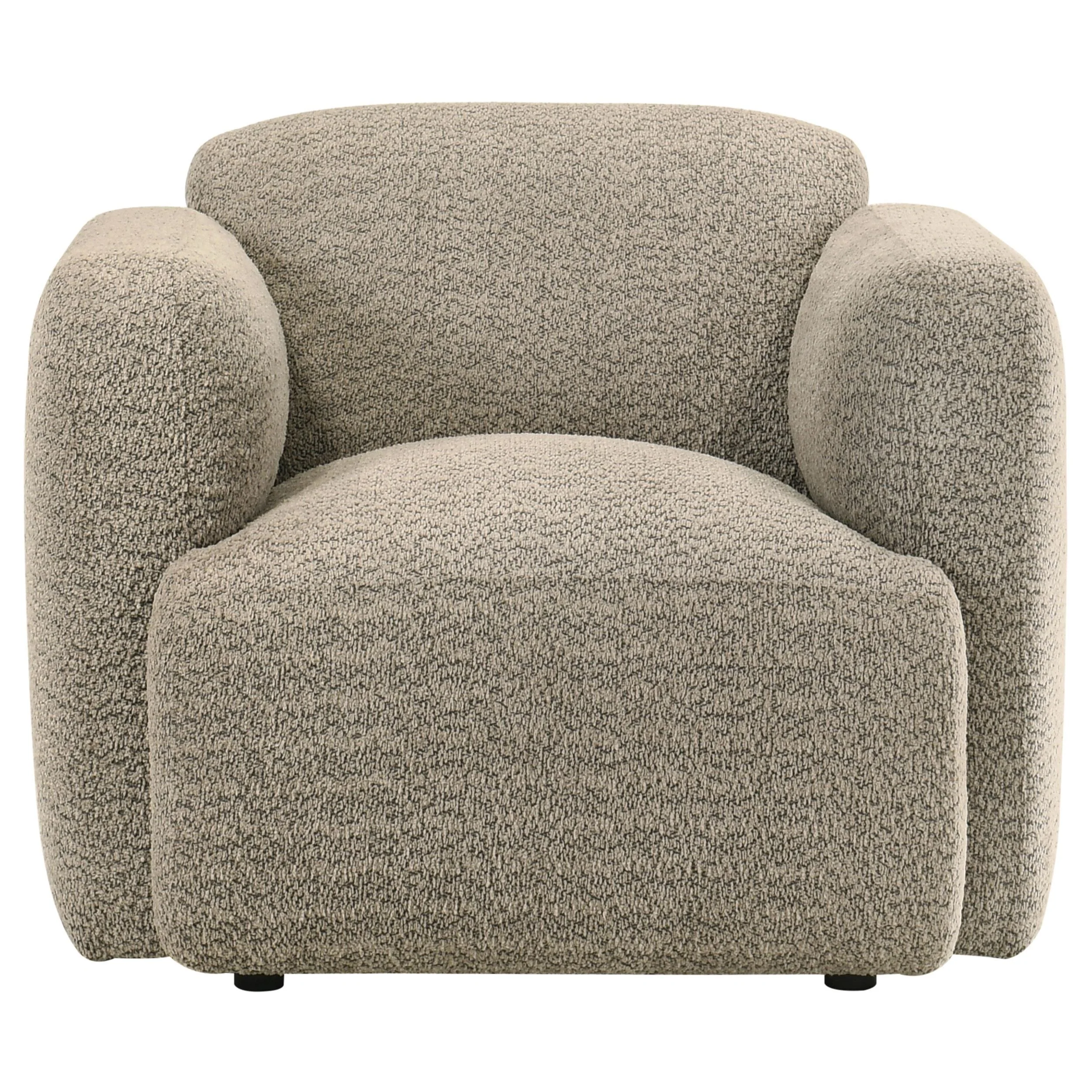 Dorset Fabric Upholstered Round Track Arm Accent Chair Brown - Image 2