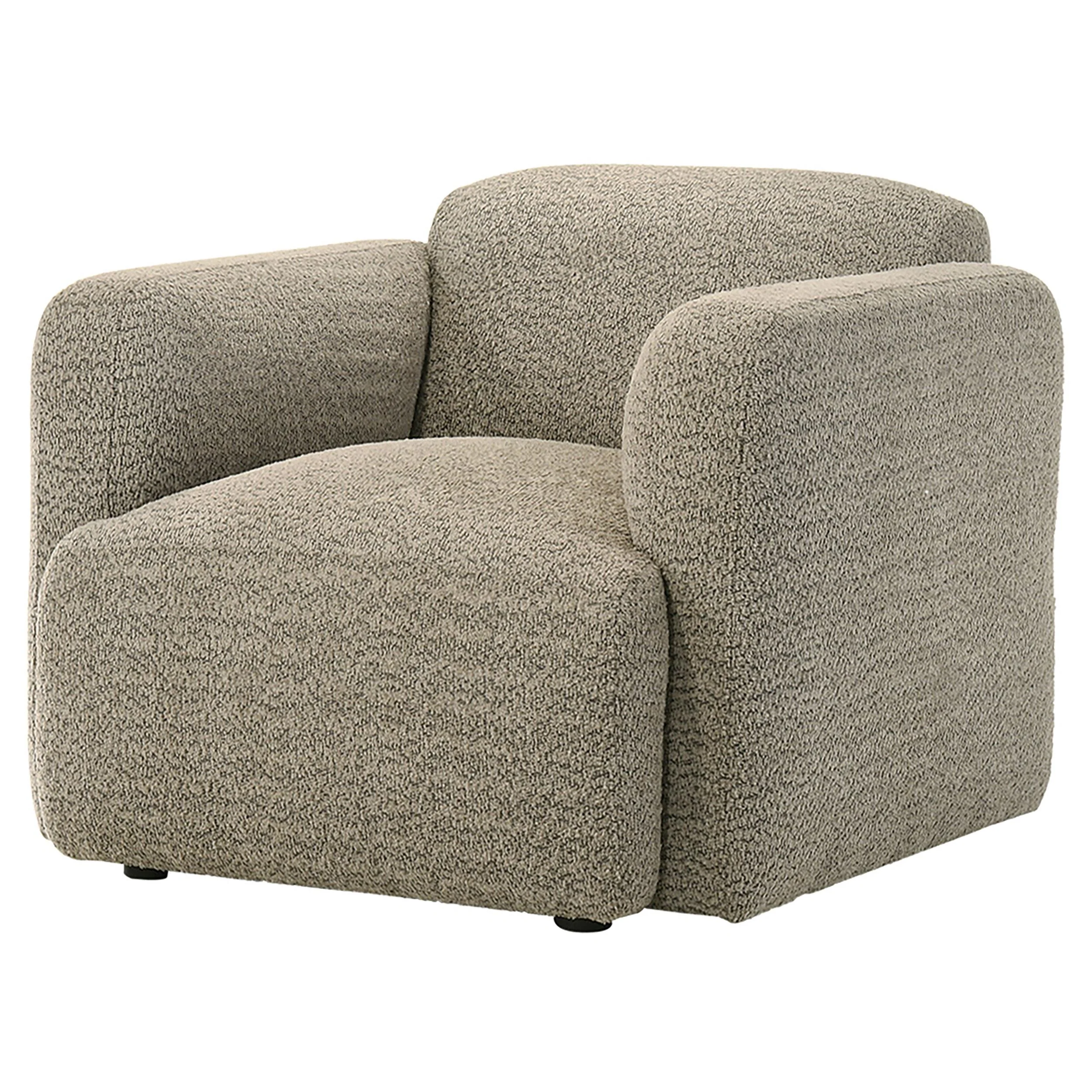 Dorset Fabric Upholstered Round Track Arm Accent Chair Brown - Image 3