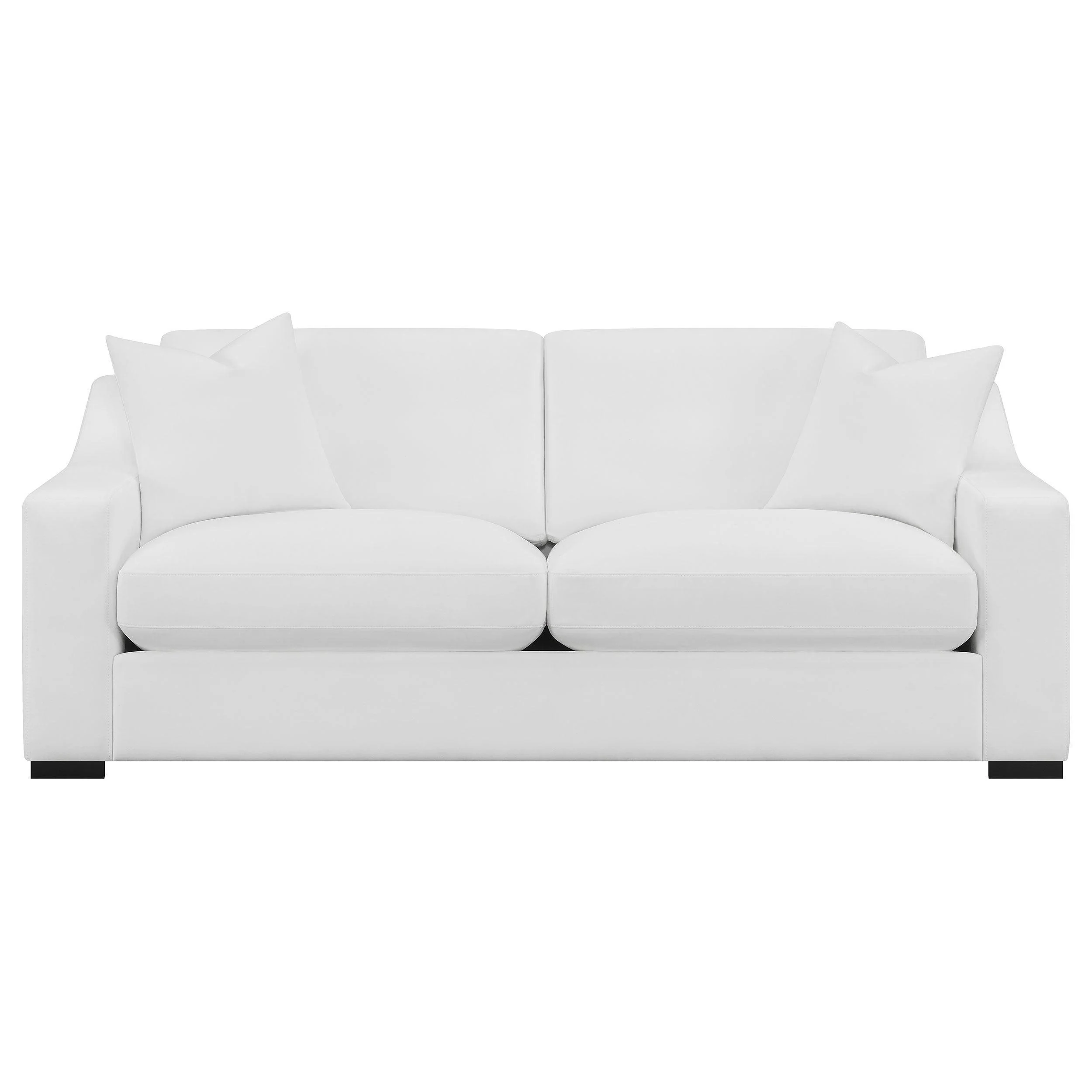Ashlyn Upholstered Sloped Arms Sofa White - Image 2