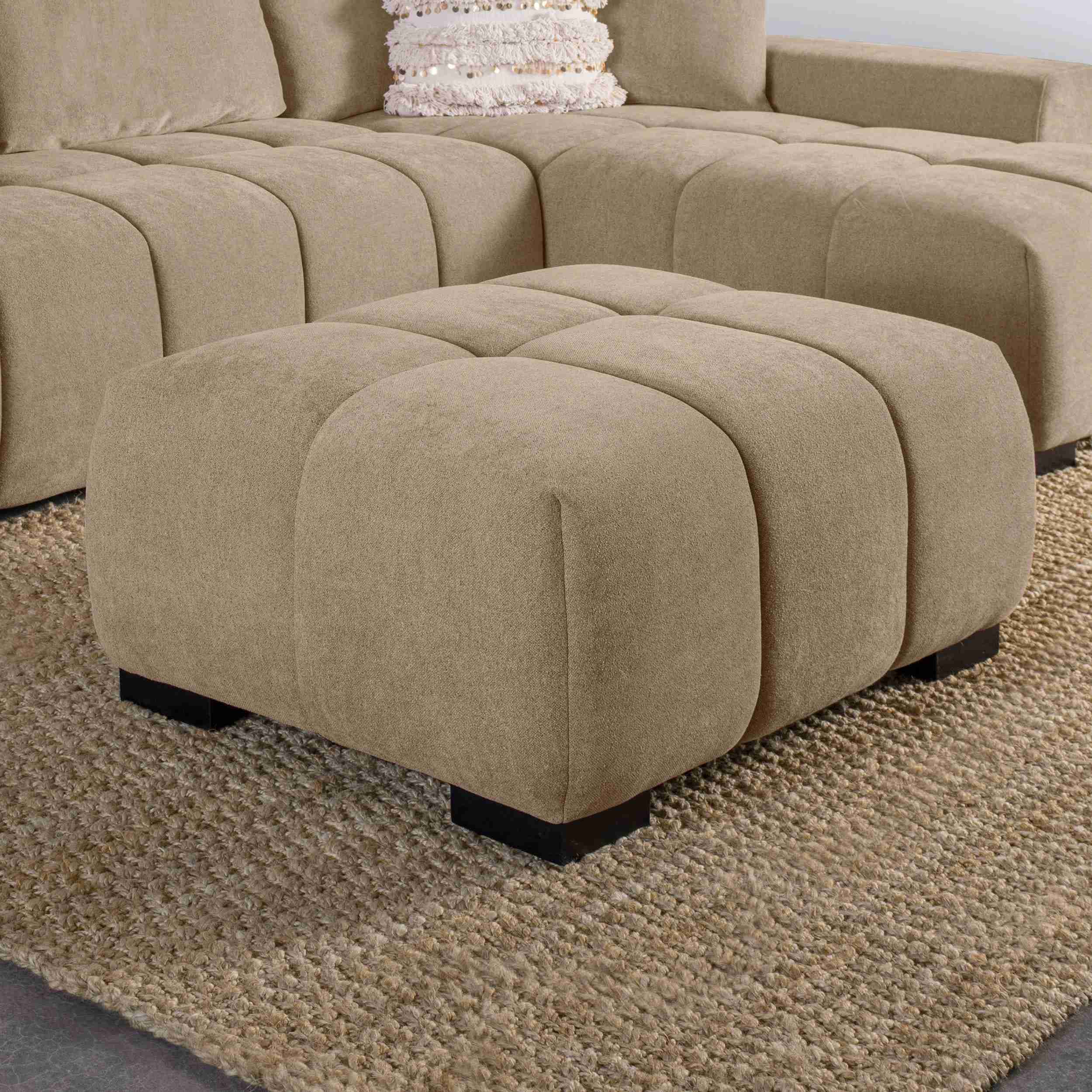 Octavia Upholstered Rectangular Ottoman Camel - Image 2