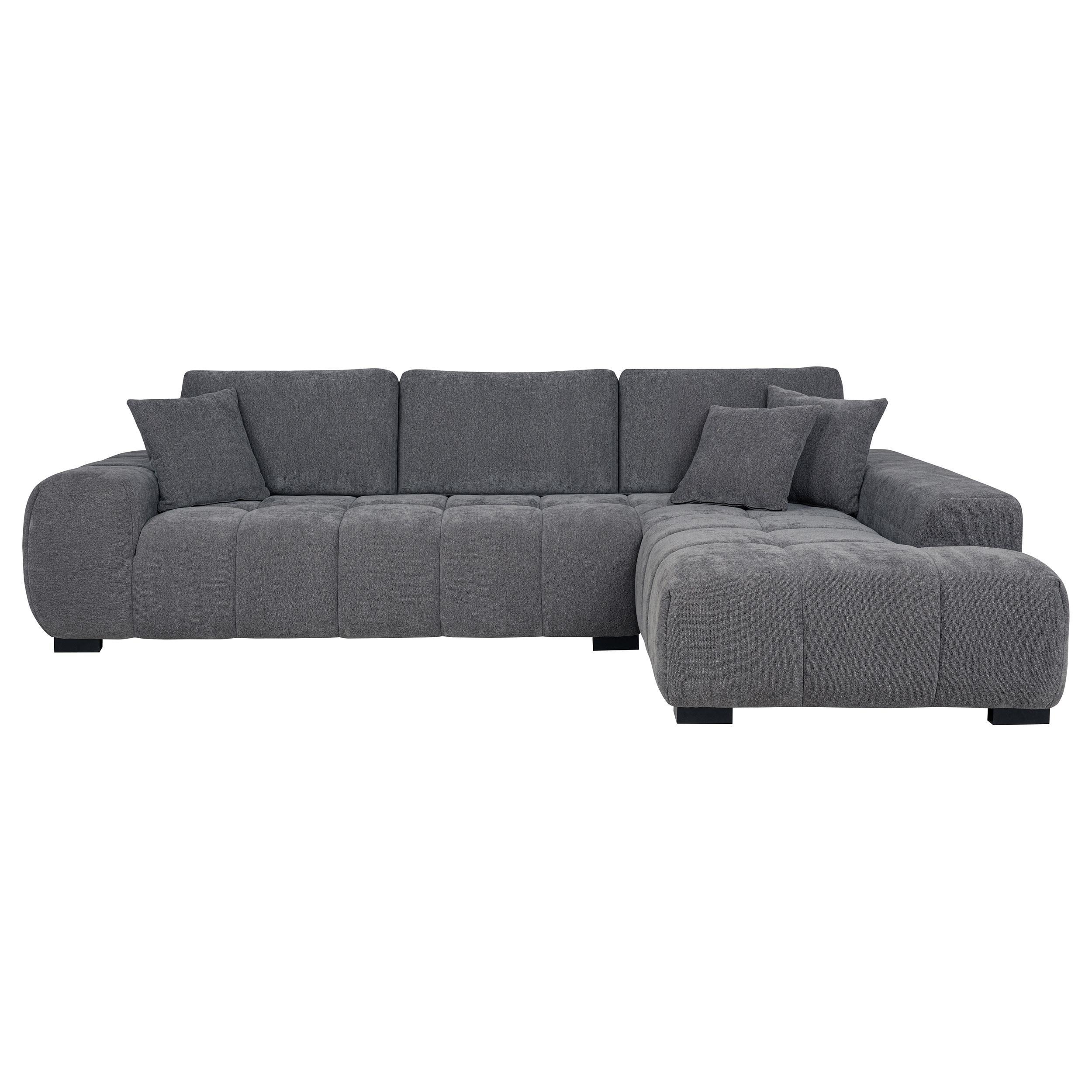 Octavia Upholstered Sectional Chaise Sofa Charcoal Grey - Image 3