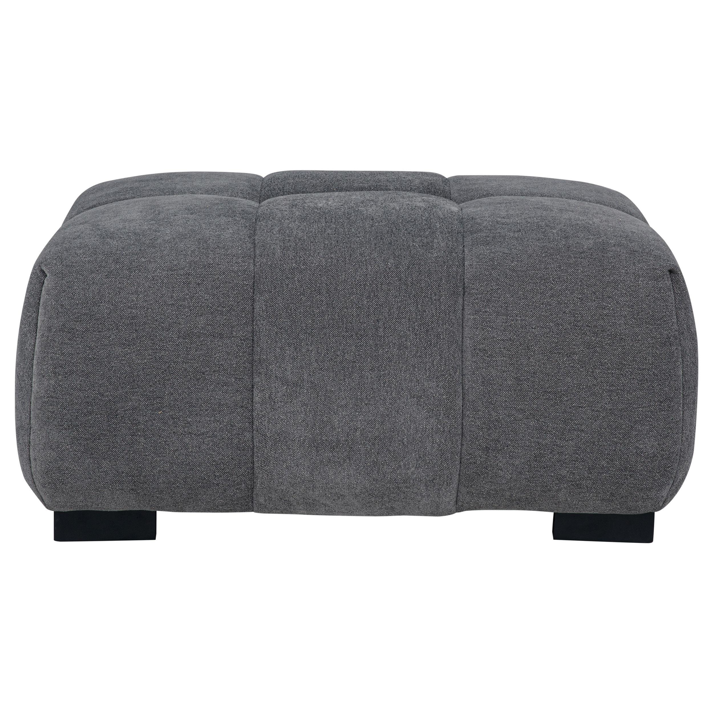 Octavia Upholstered Rectangular Ottoman Charcoal Grey - Image 3