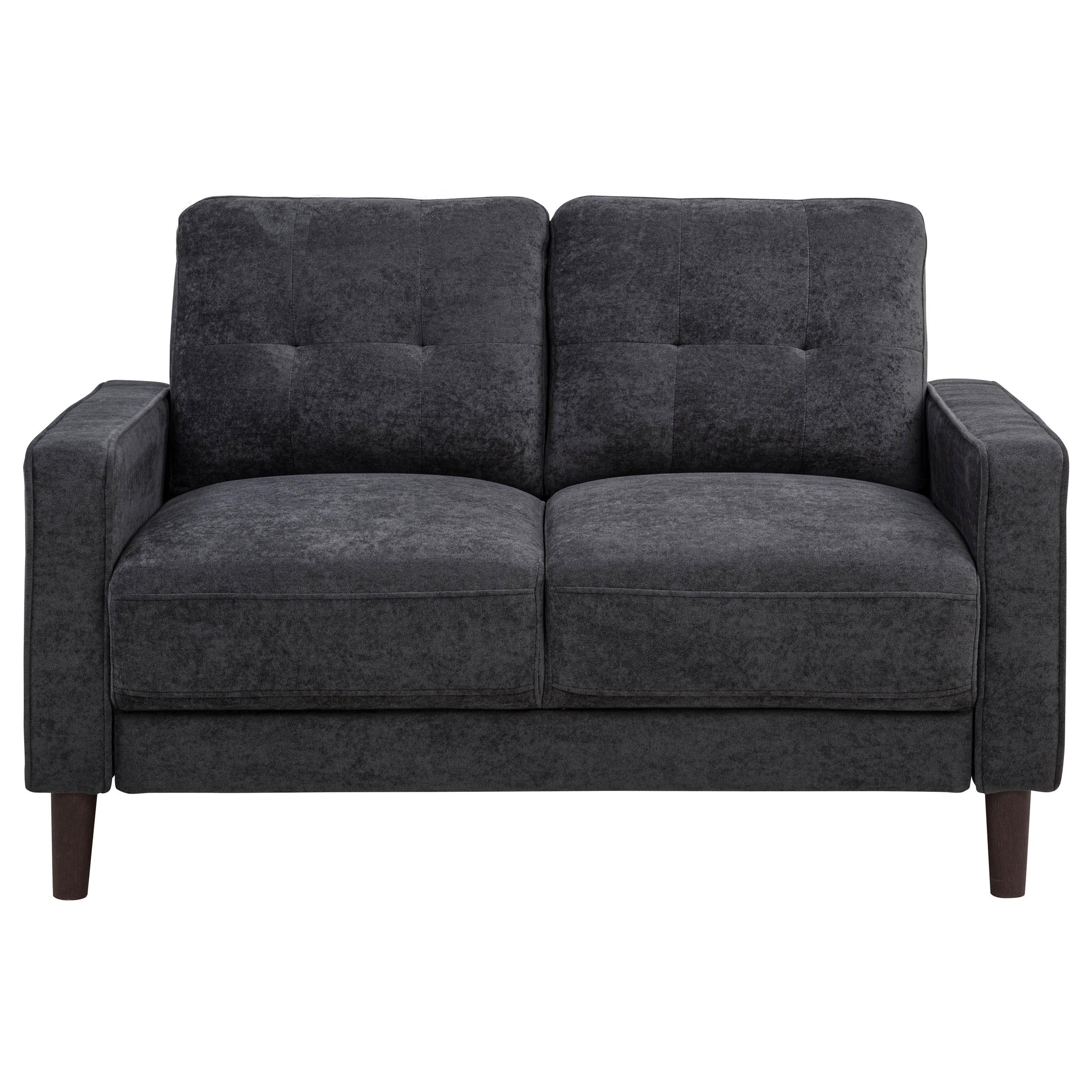 Bowen II Fabric Upholstered Track Arm Loveseat Steel Grey - Image 2