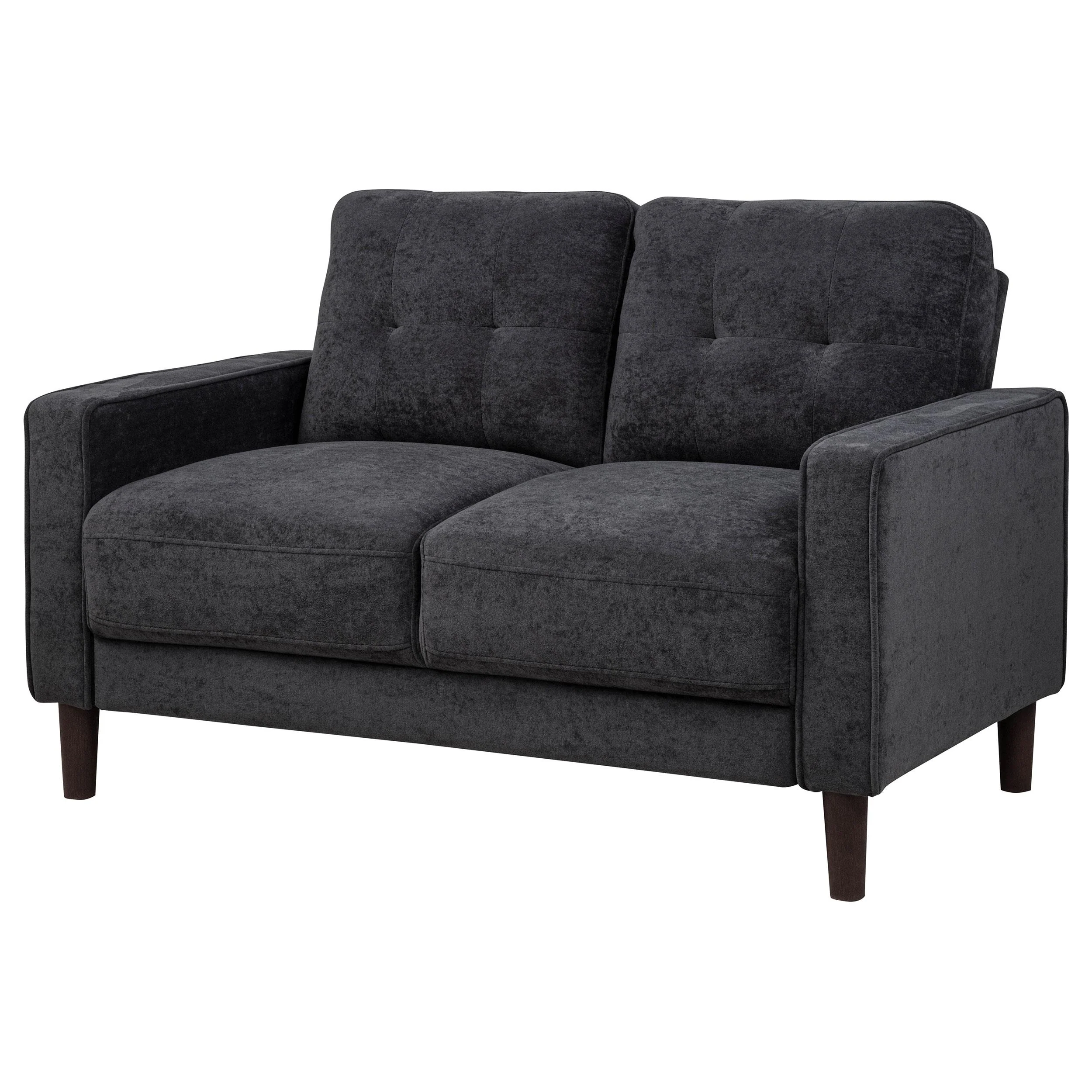 Bowen II Fabric Upholstered Track Arm Loveseat Steel Grey - Image 3