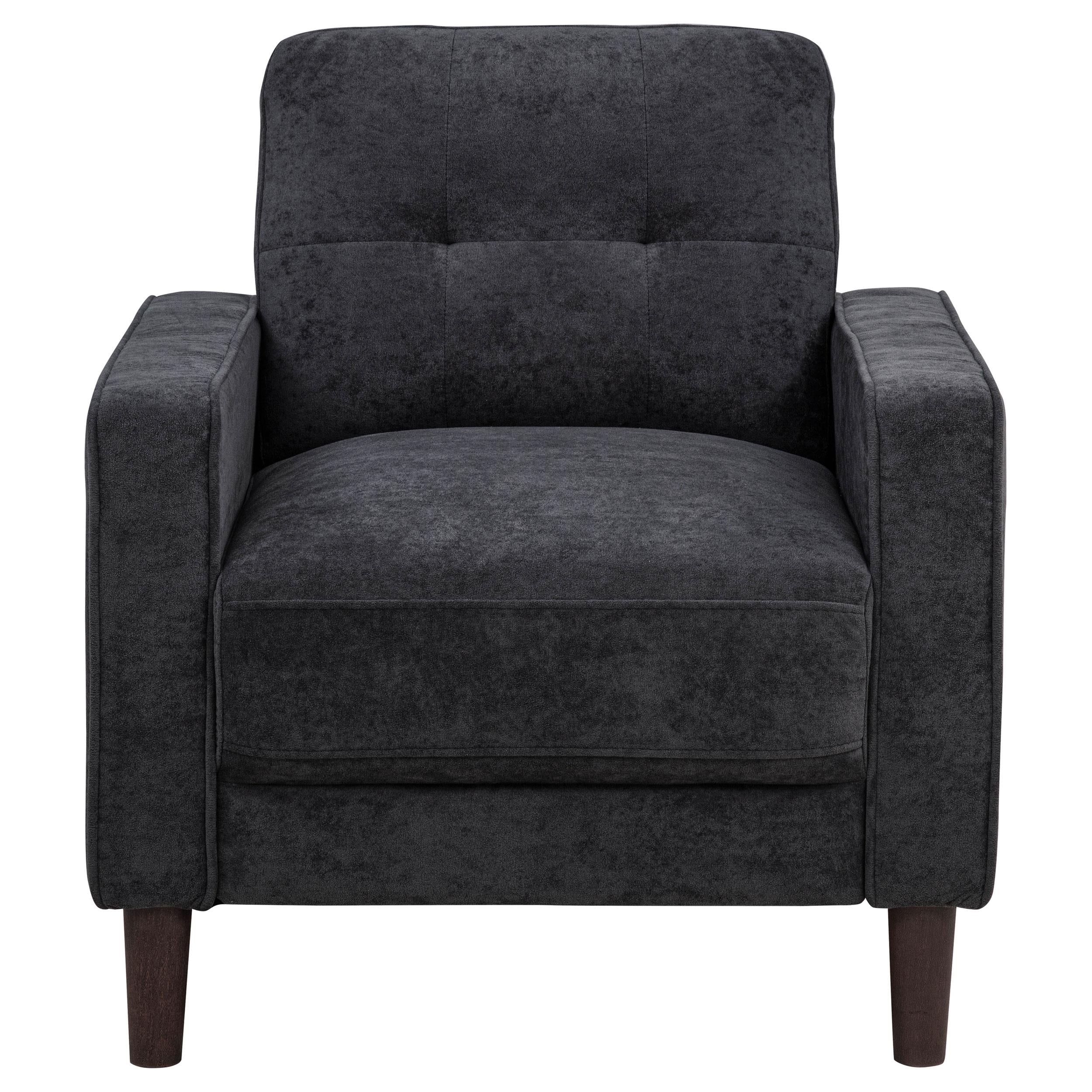 Bowen II Fabric Upholstered Track Arm Chair Steel Grey - Image 2