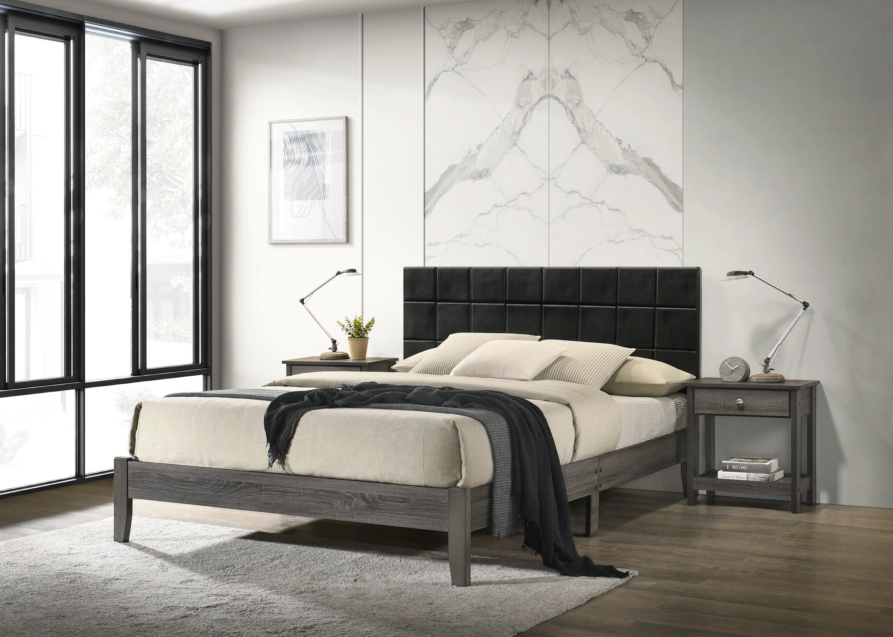 Skyler Gray Platform King Bed - Image 2