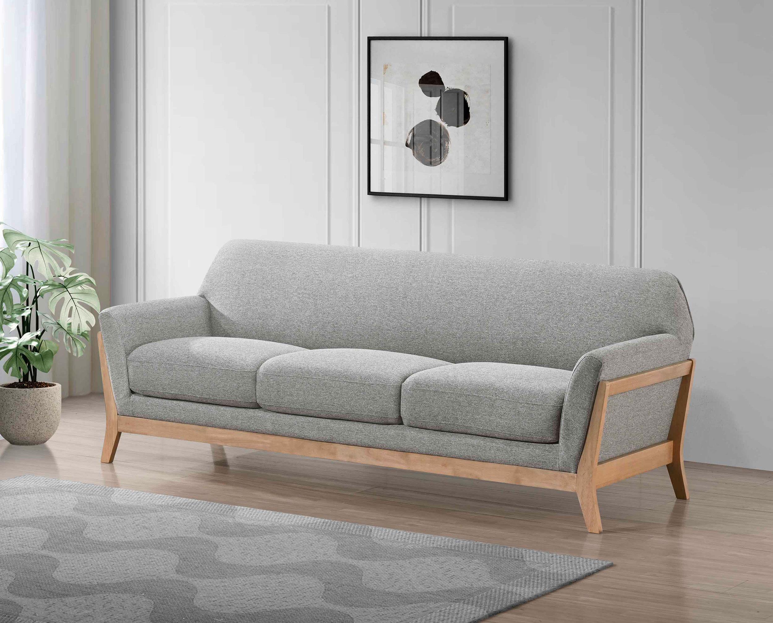 Vaughn Fabric Upholstered Flared Arm Sofa Grey - Image 2
