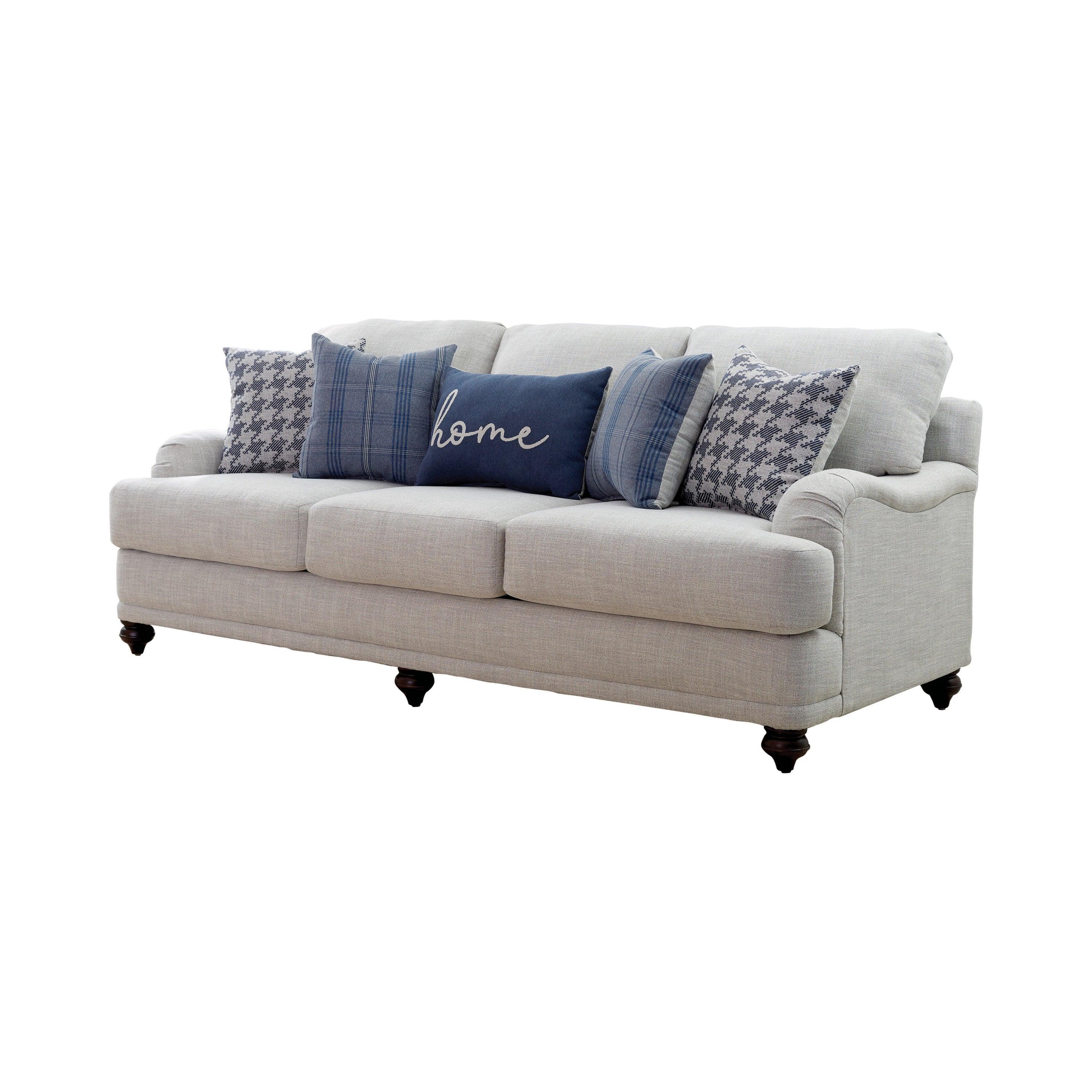 Glenn Recessed Arms Loveseat Light Grey - Image 2