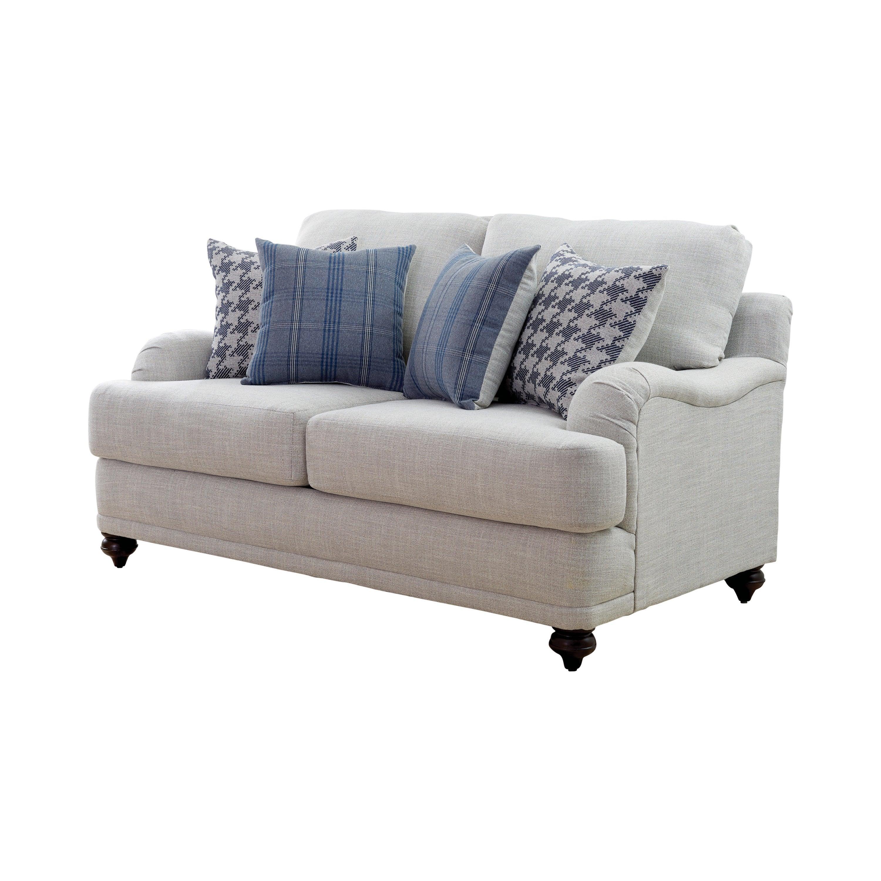 Glenn Recessed Arms Loveseat Light Grey - Image 3