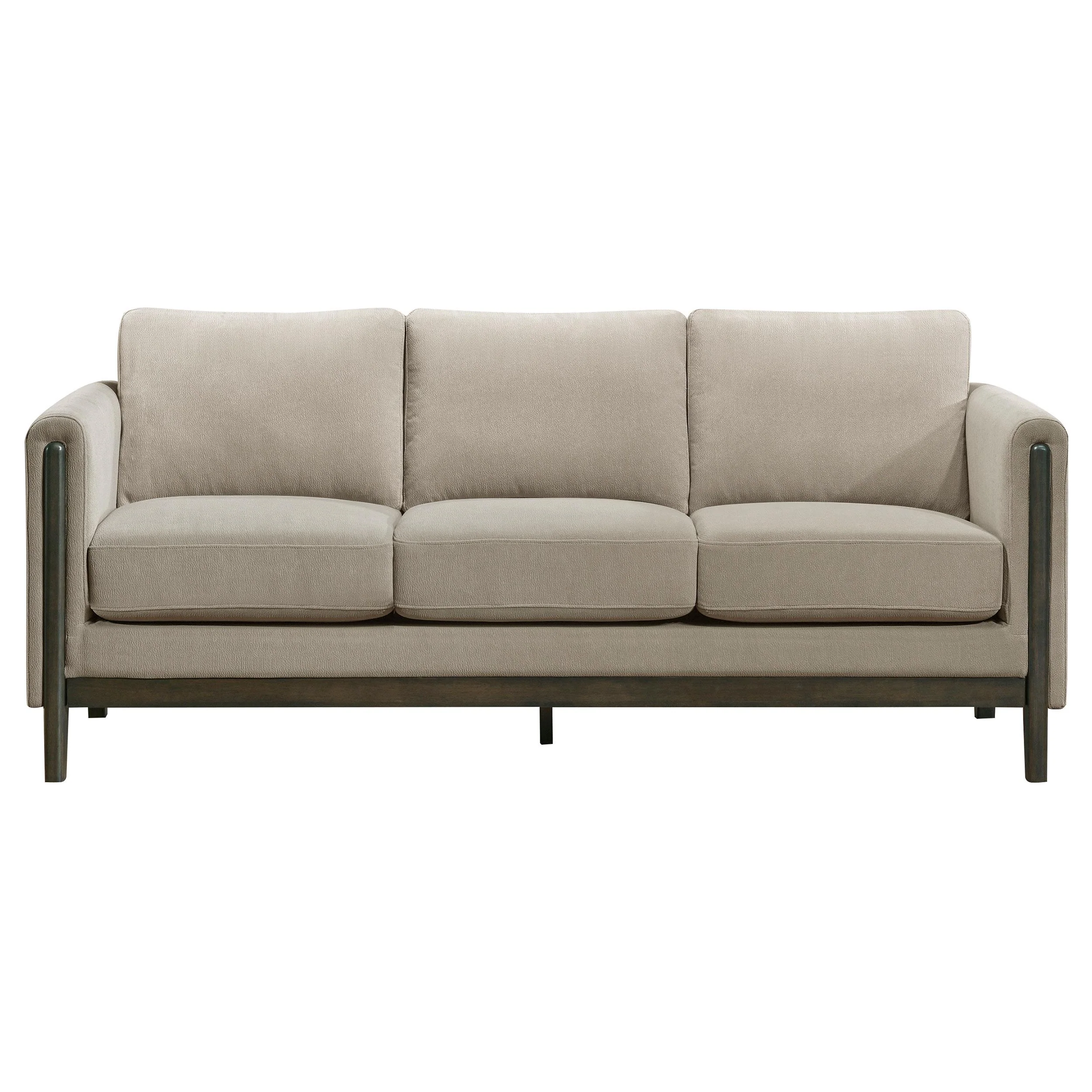 Islington Fabric Upholstered Panel Arm Sofa Taupe - Image 2