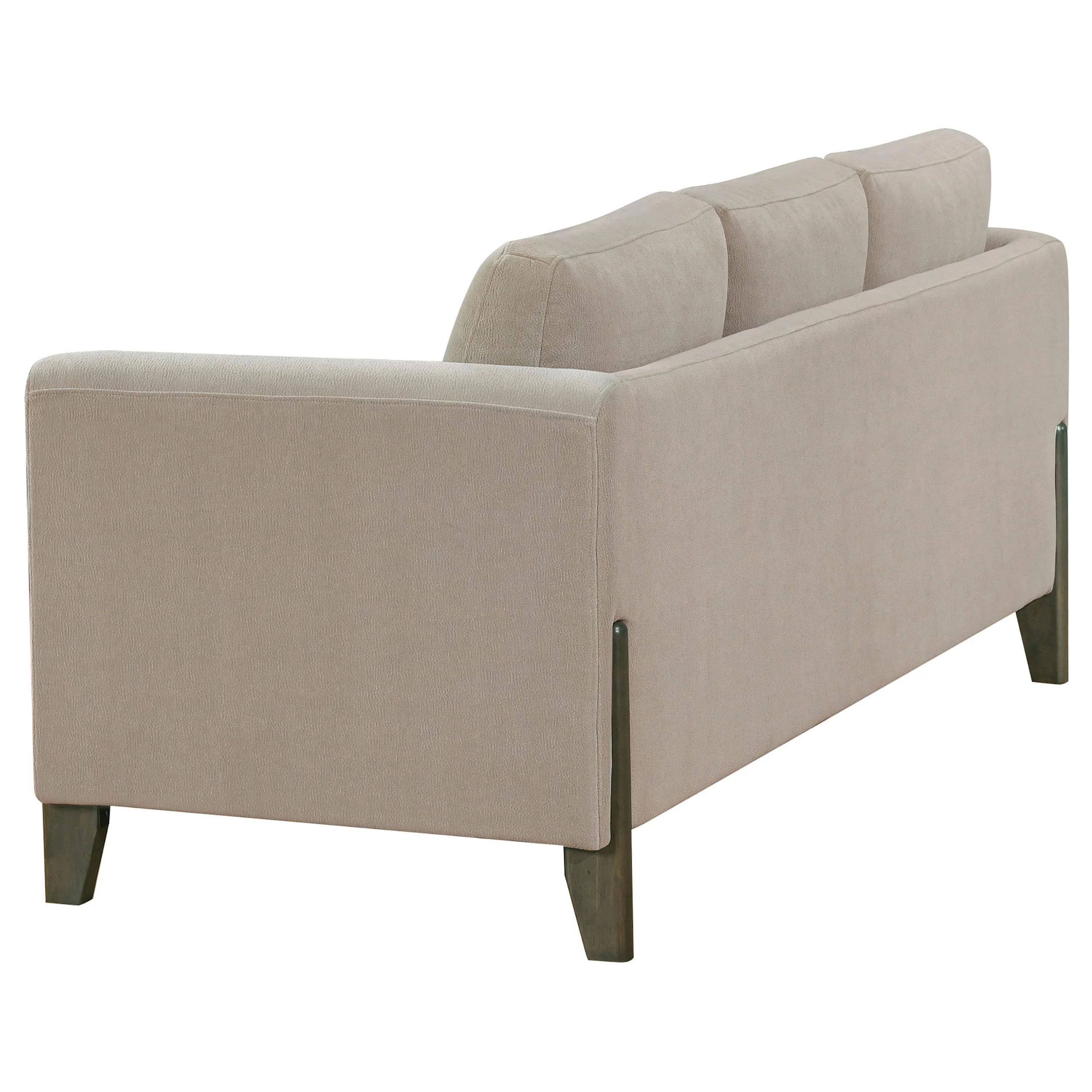 Islington Fabric Upholstered Panel Arm Sofa Taupe - Image 3