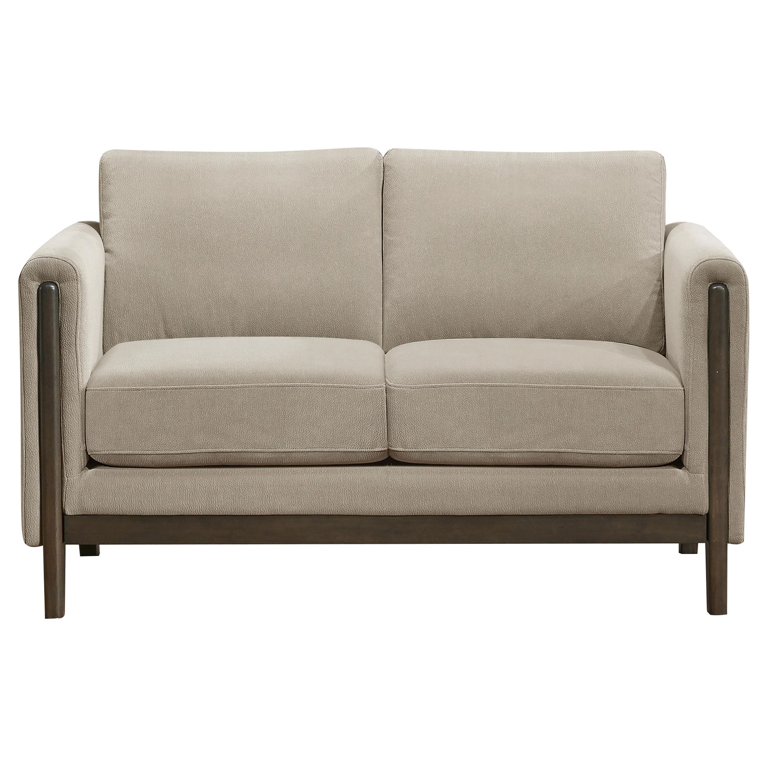 Islington Fabric Upholstered Panel Arm Loveseat Taupe - Image 2