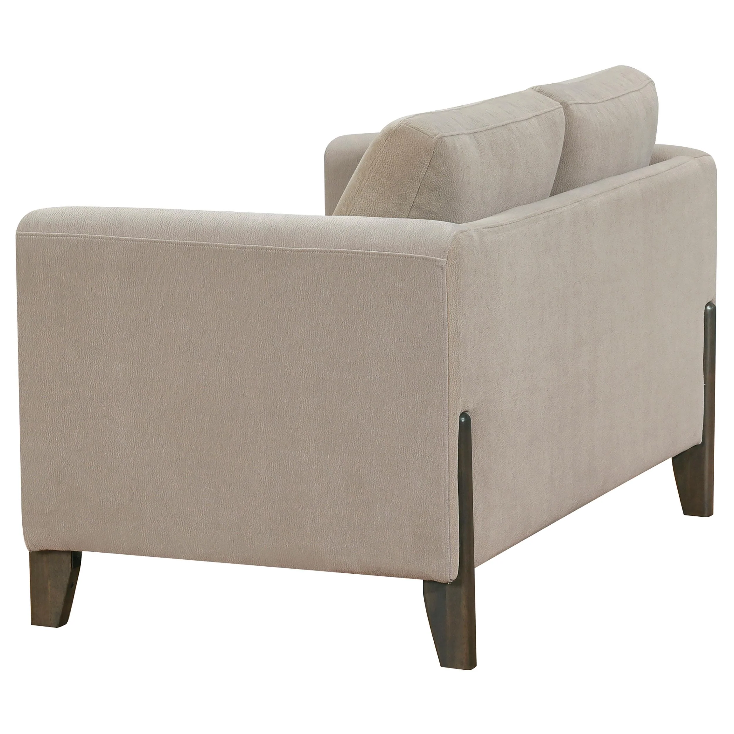 Islington Fabric Upholstered Panel Arm Loveseat Taupe - Image 3