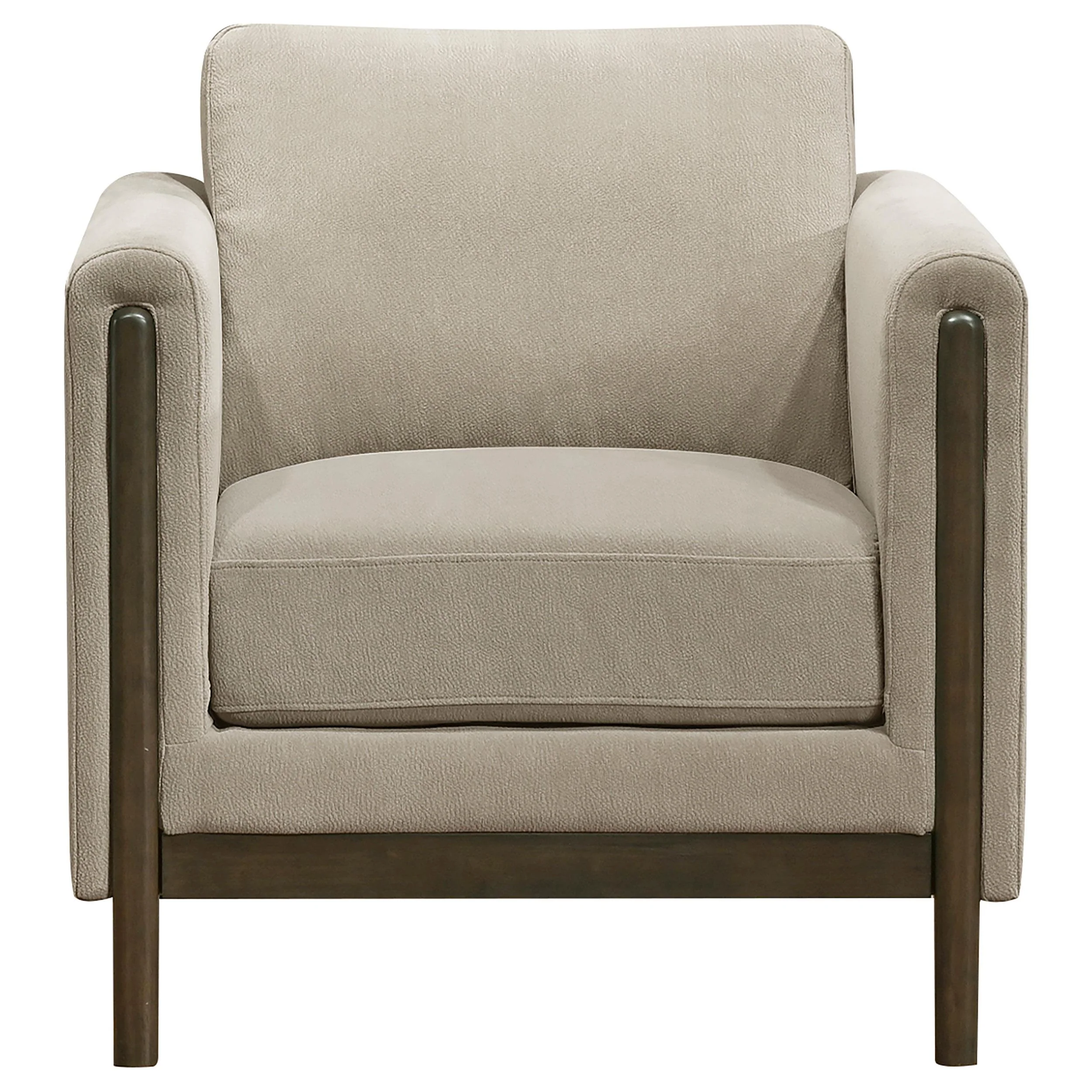 Islington Fabric Upholstered Panel Arm Accent Chair Taupe - Image 2