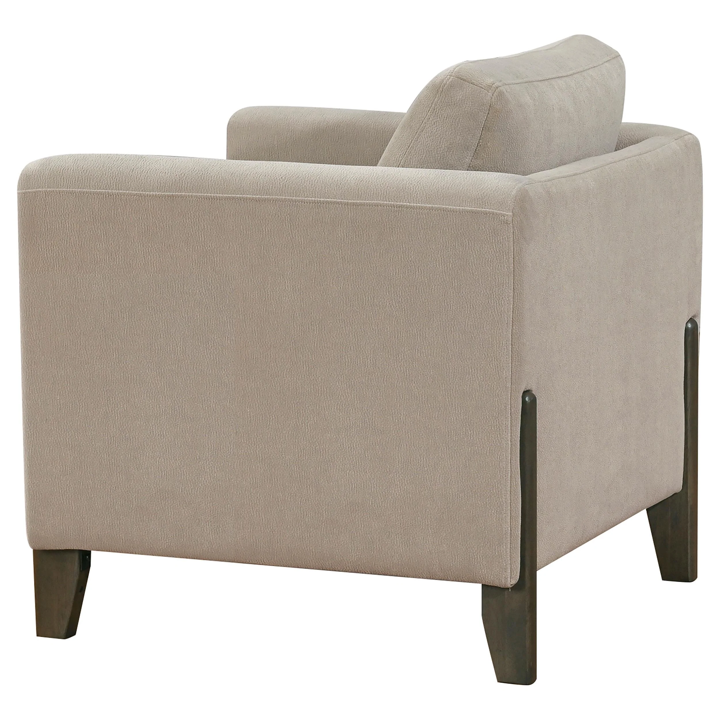 Islington Fabric Upholstered Panel Arm Accent Chair Taupe - Image 3