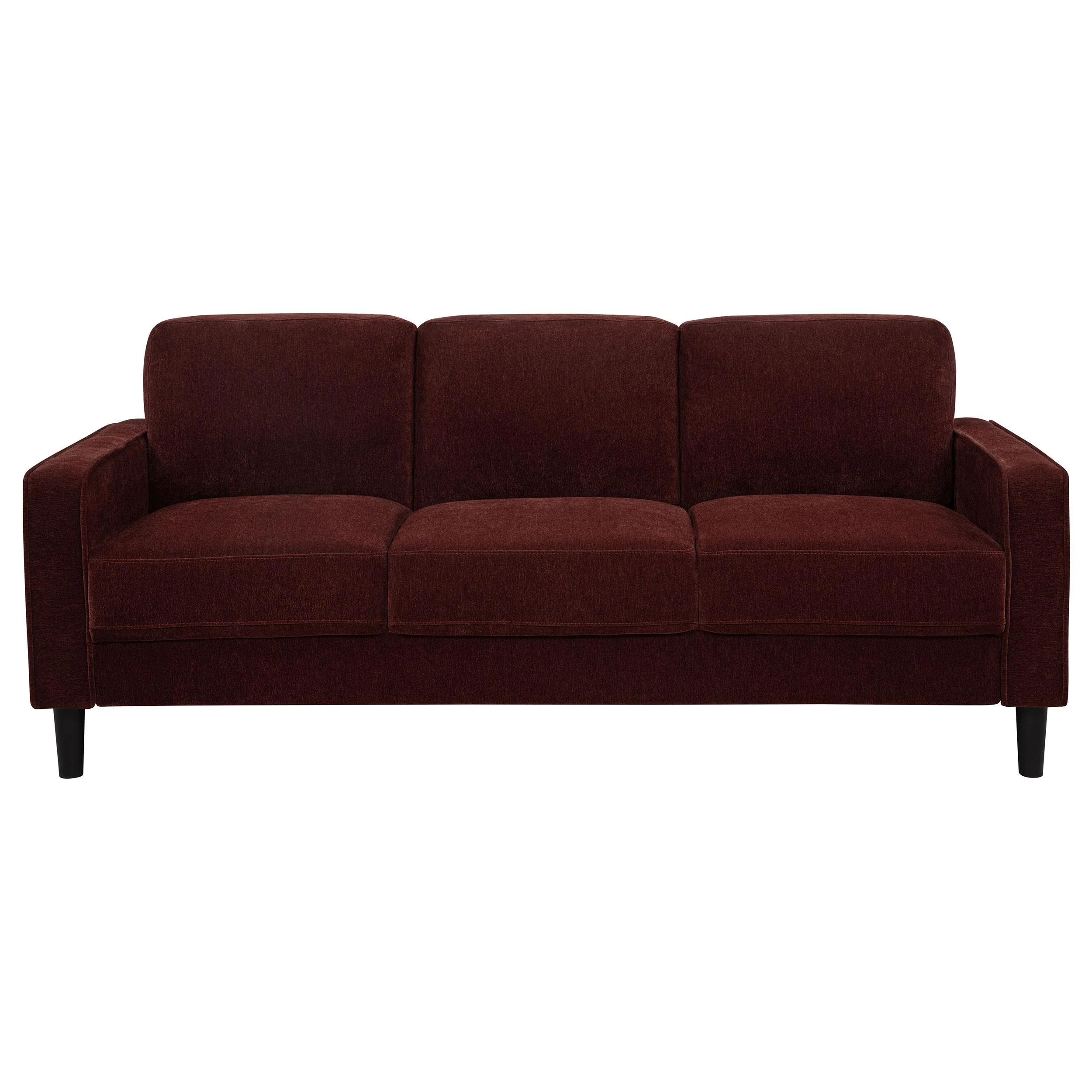 Ruth 77-inch Fabric Upholstered Track Arm Sofa Rust Red - Image 2