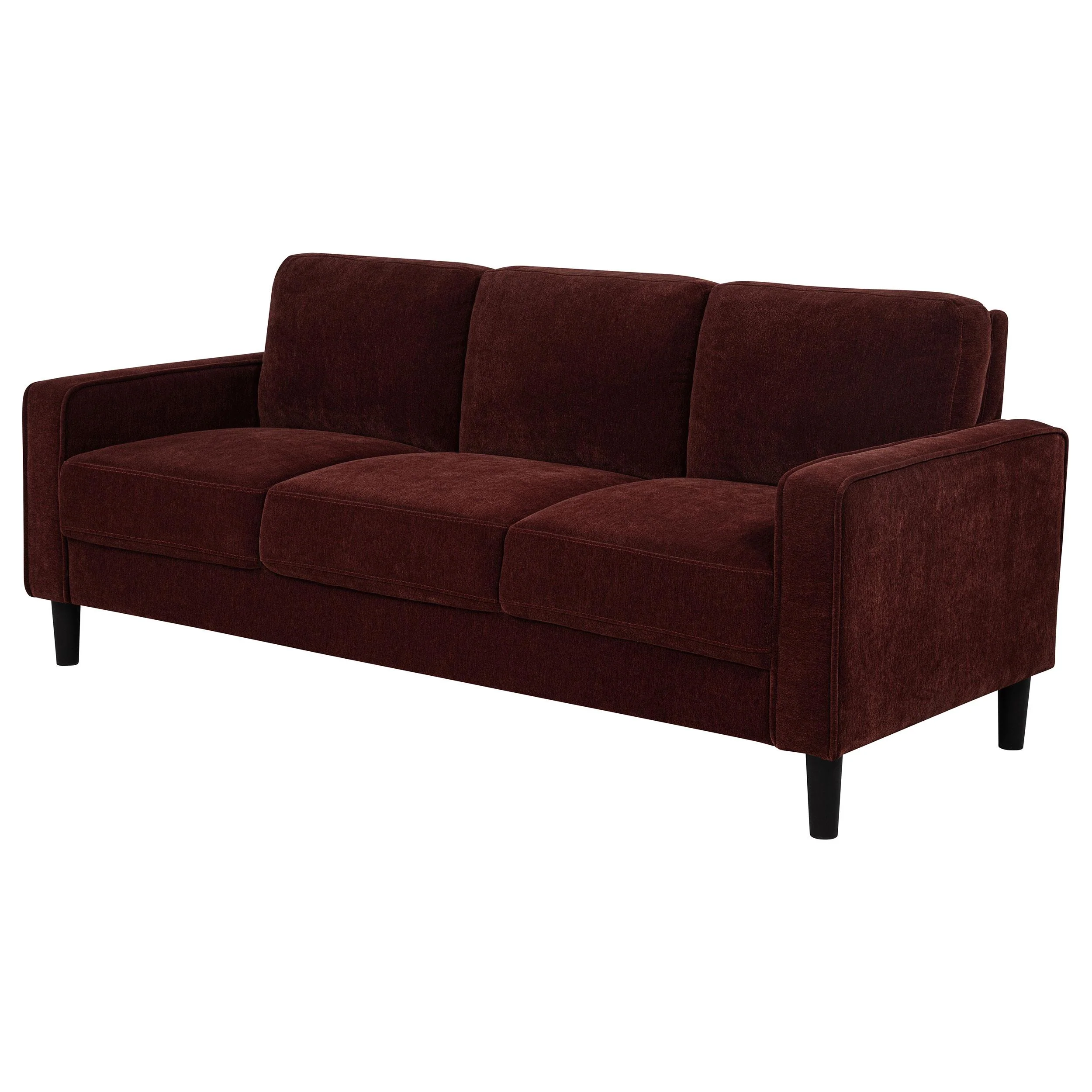 Ruth 77-inch Fabric Upholstered Track Arm Sofa Rust Red - Image 3