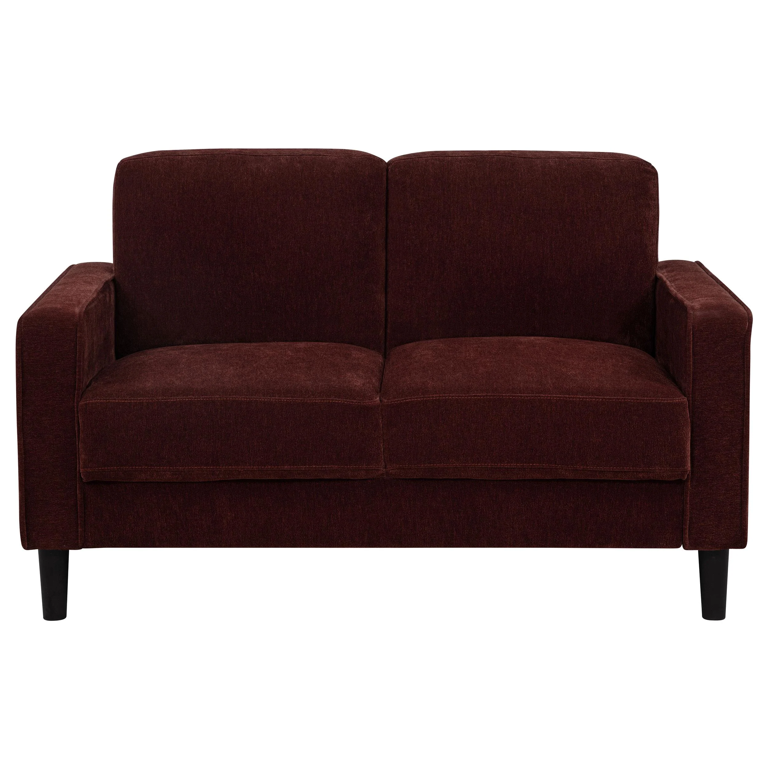 Ruth Fabric Upholstered Track Arm Loveseat Rust Red - Image 2