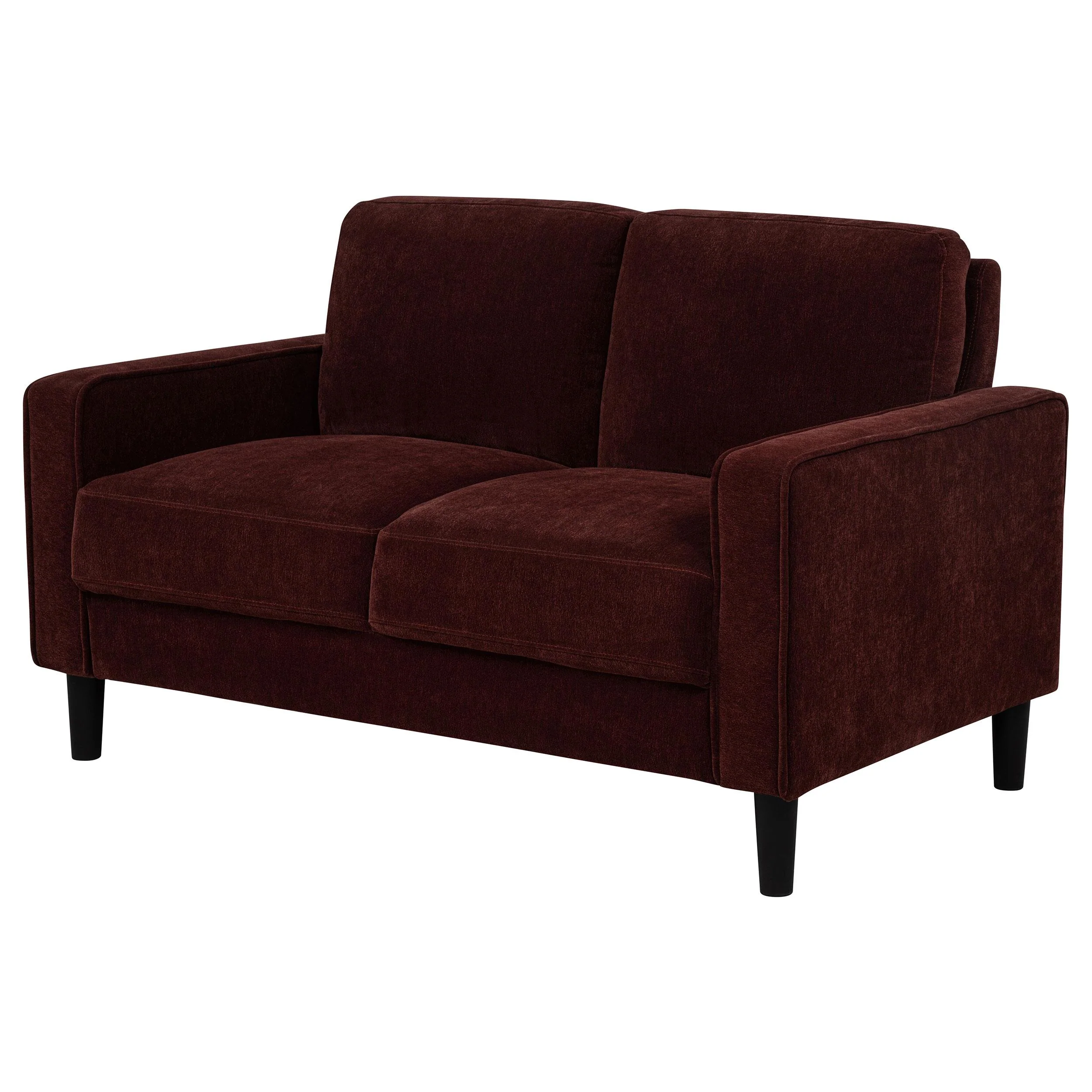 Ruth Fabric Upholstered Track Arm Loveseat Rust Red - Image 3