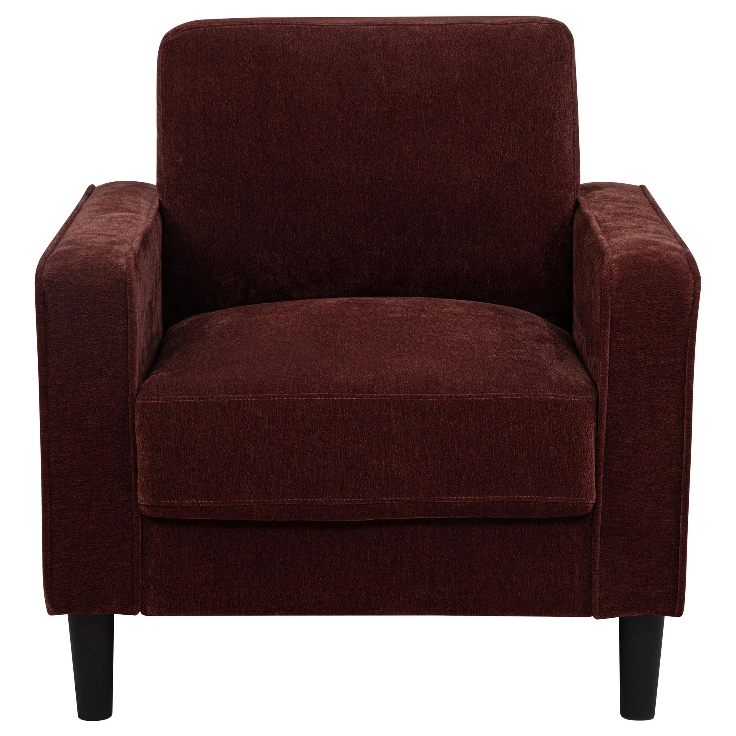 Ruth Fabric Upholstered Track Arm Accent Chair Rust Red - Image 2